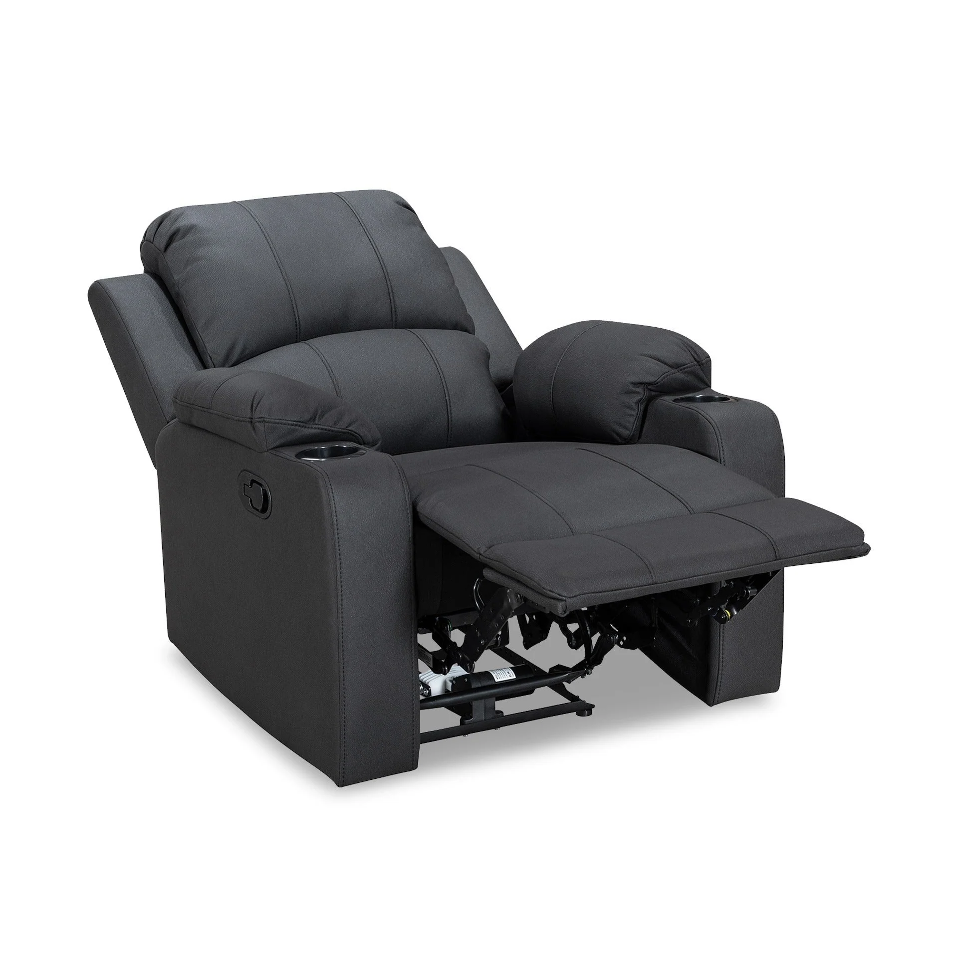 Marton Manual Recliner Chair - Black - Image 11