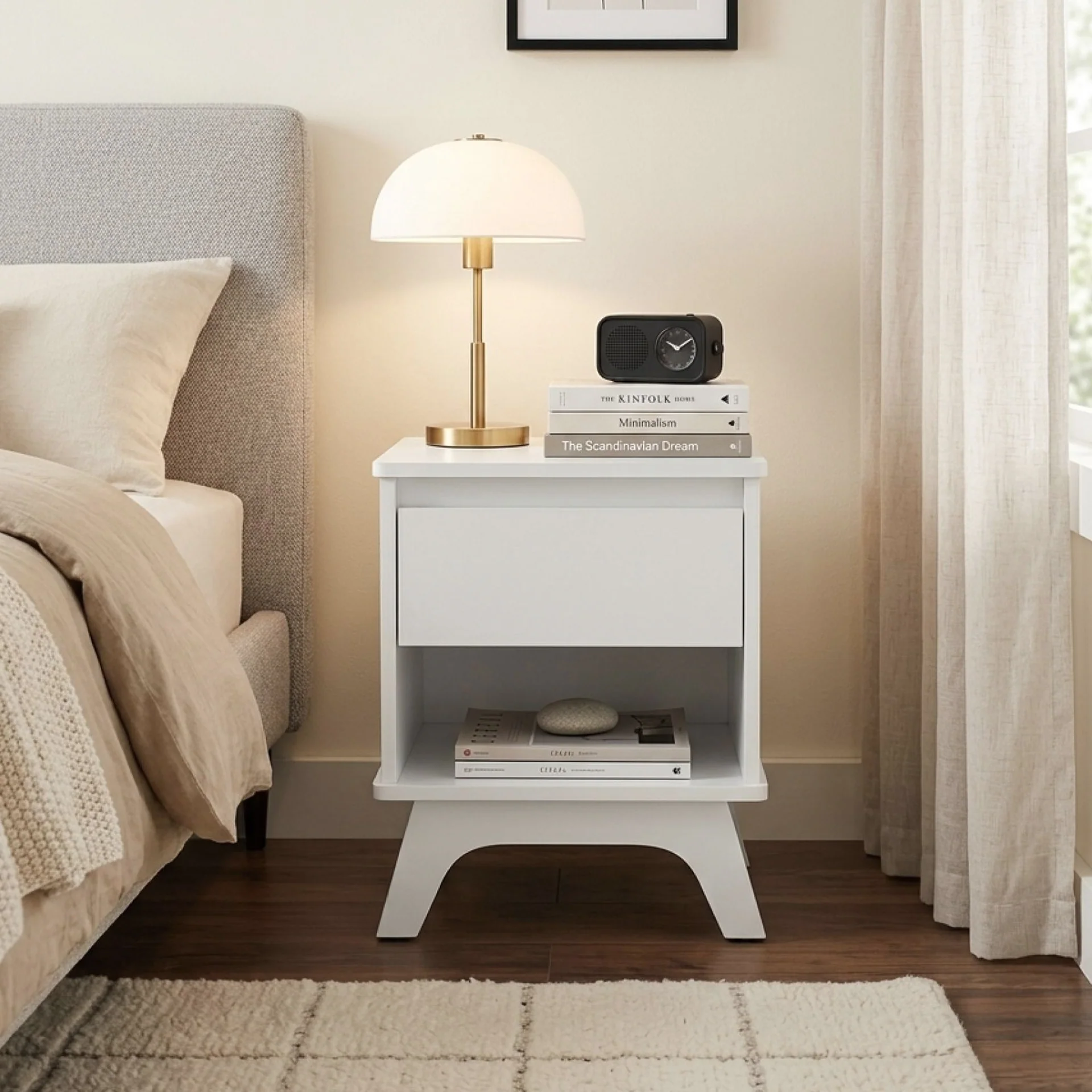 Mason Bedside Table - White - Image 4