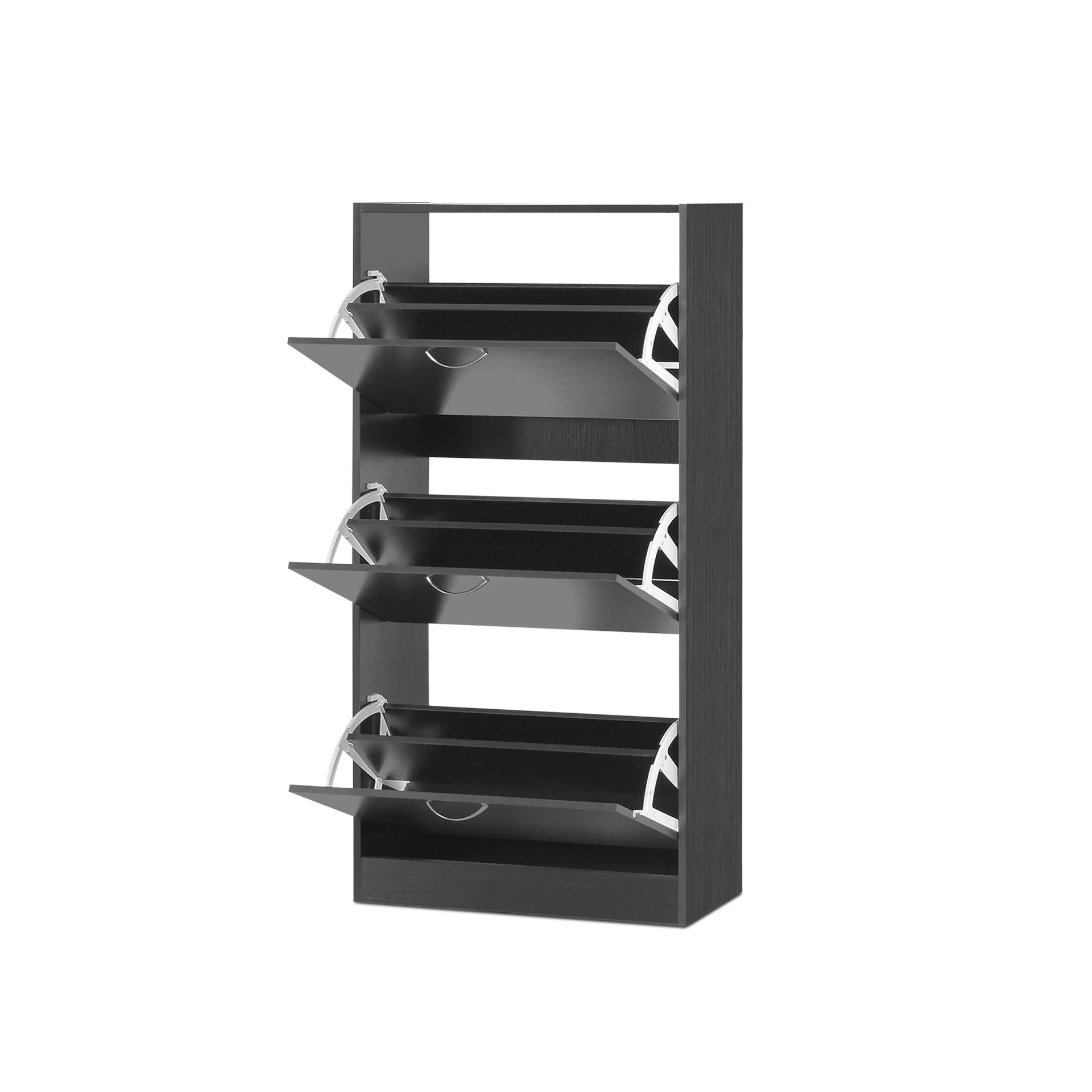 Matilda 3 Drawer Shoe Cabinet Storage Rack - Black - Image 10