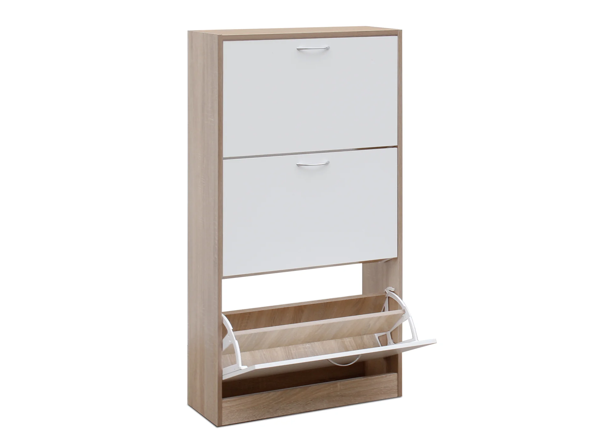 Matilda 3 Drawer Shoe Cabinet Storage Rack - Oak - Image 4