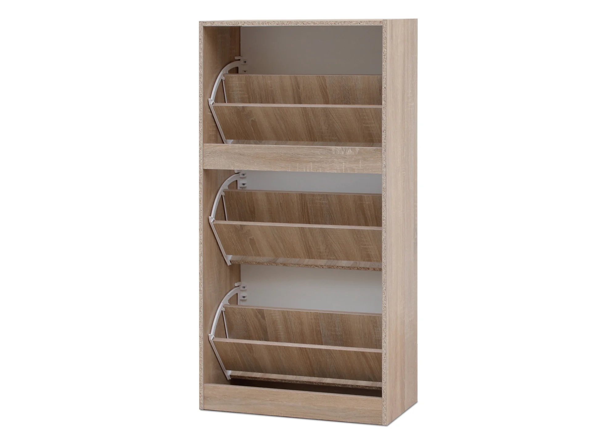 Matilda 3 Drawer Shoe Cabinet Storage Rack - Oak - Image 6