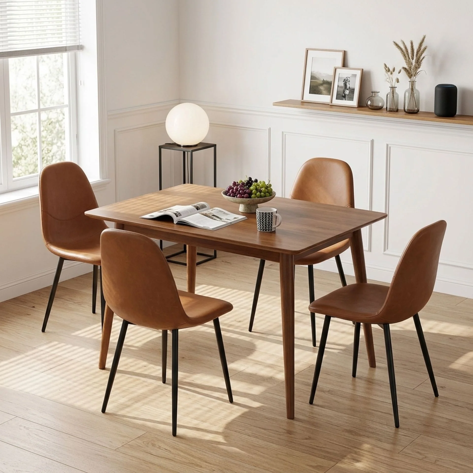 Matthew PU Leather Dining Chair - Set of 4 - Orange - Image 5