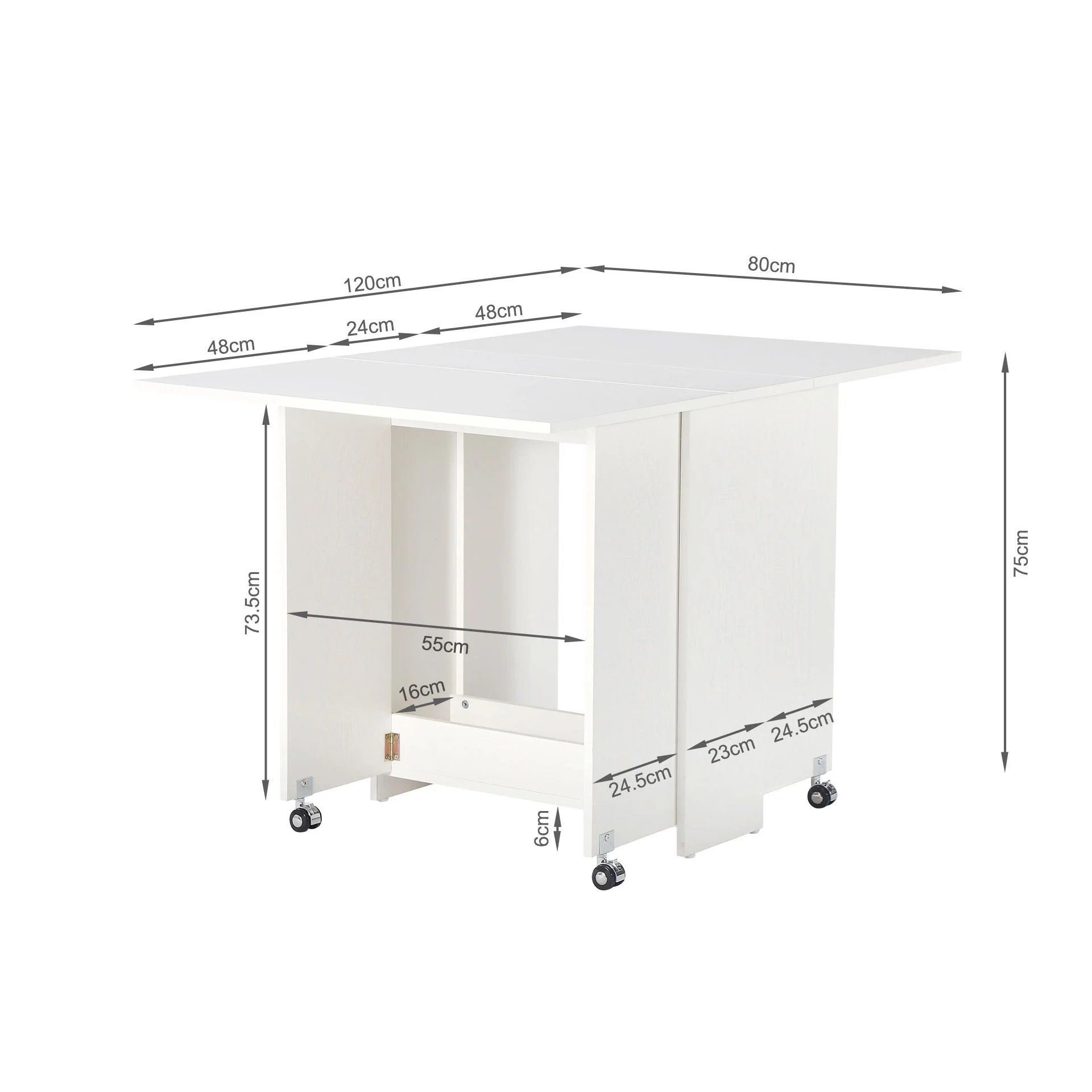 Maverick Foldable Dining Table - White - Image 13