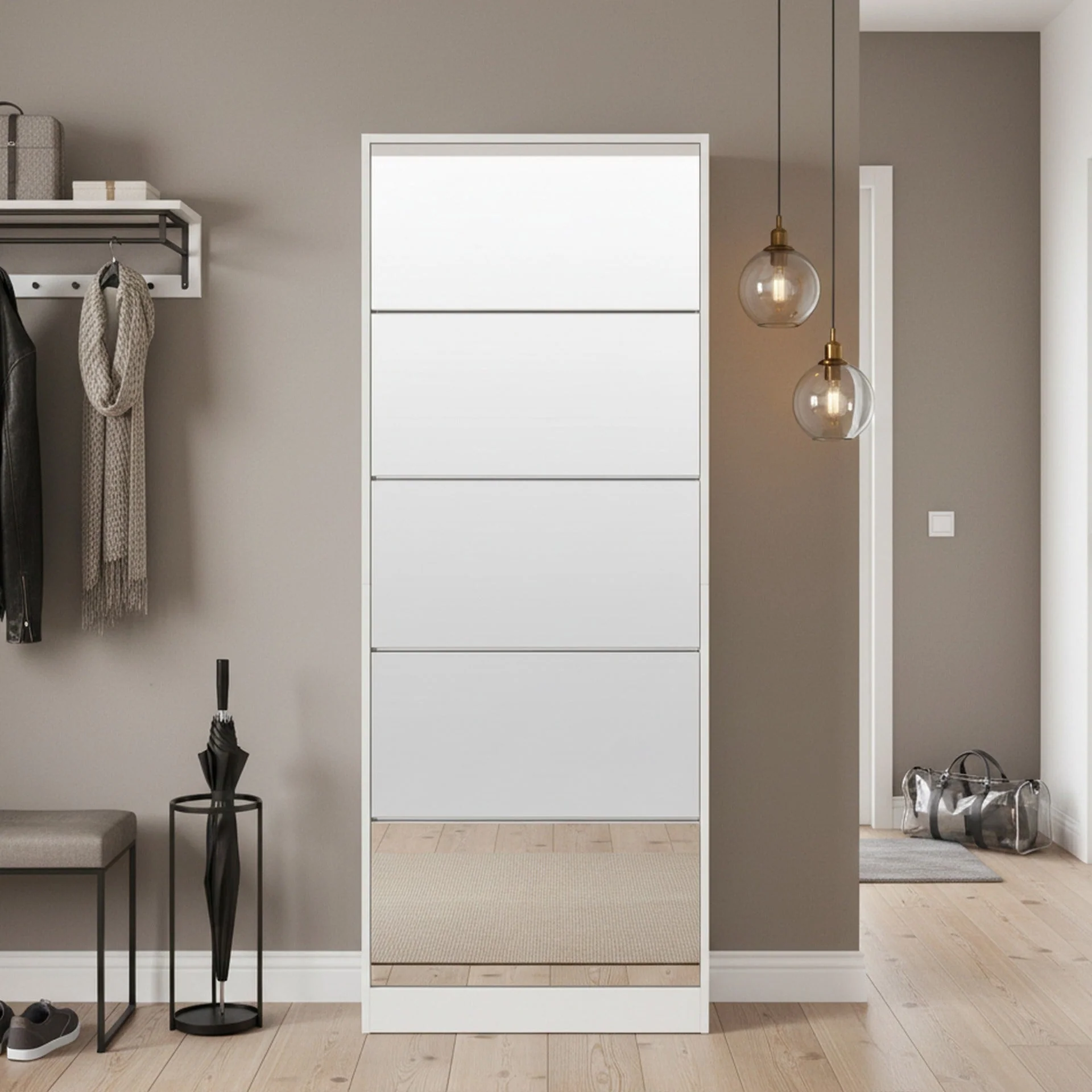 Melo 5 Drawer Shoe Cabinet Storage Rack - White - Image 3