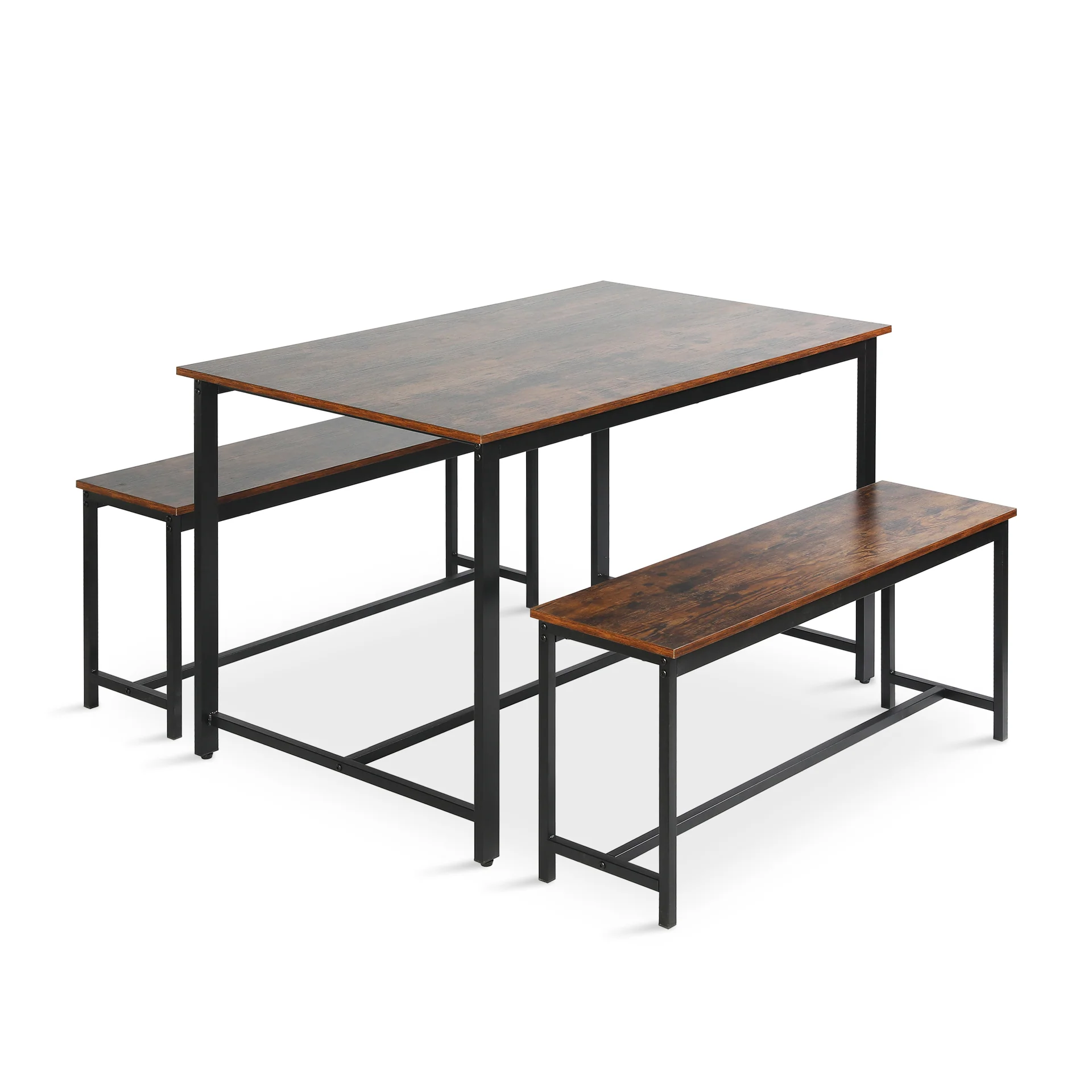 Merren 3 Piece Dining Set - Rustic Brown - Image 7