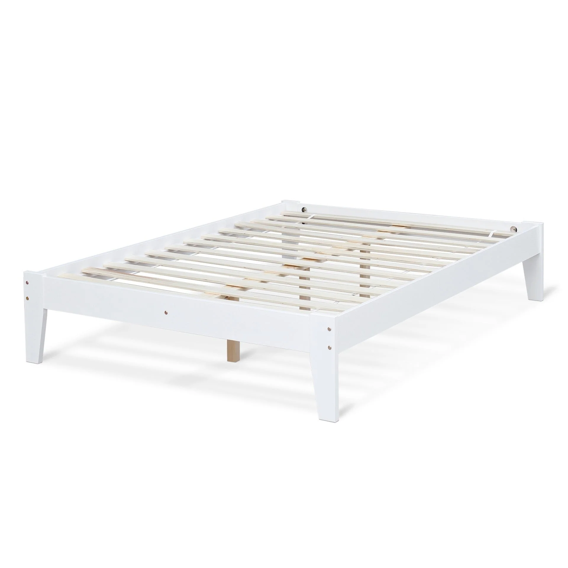 Meri Double Wooden Bed Frame - White - Image 6