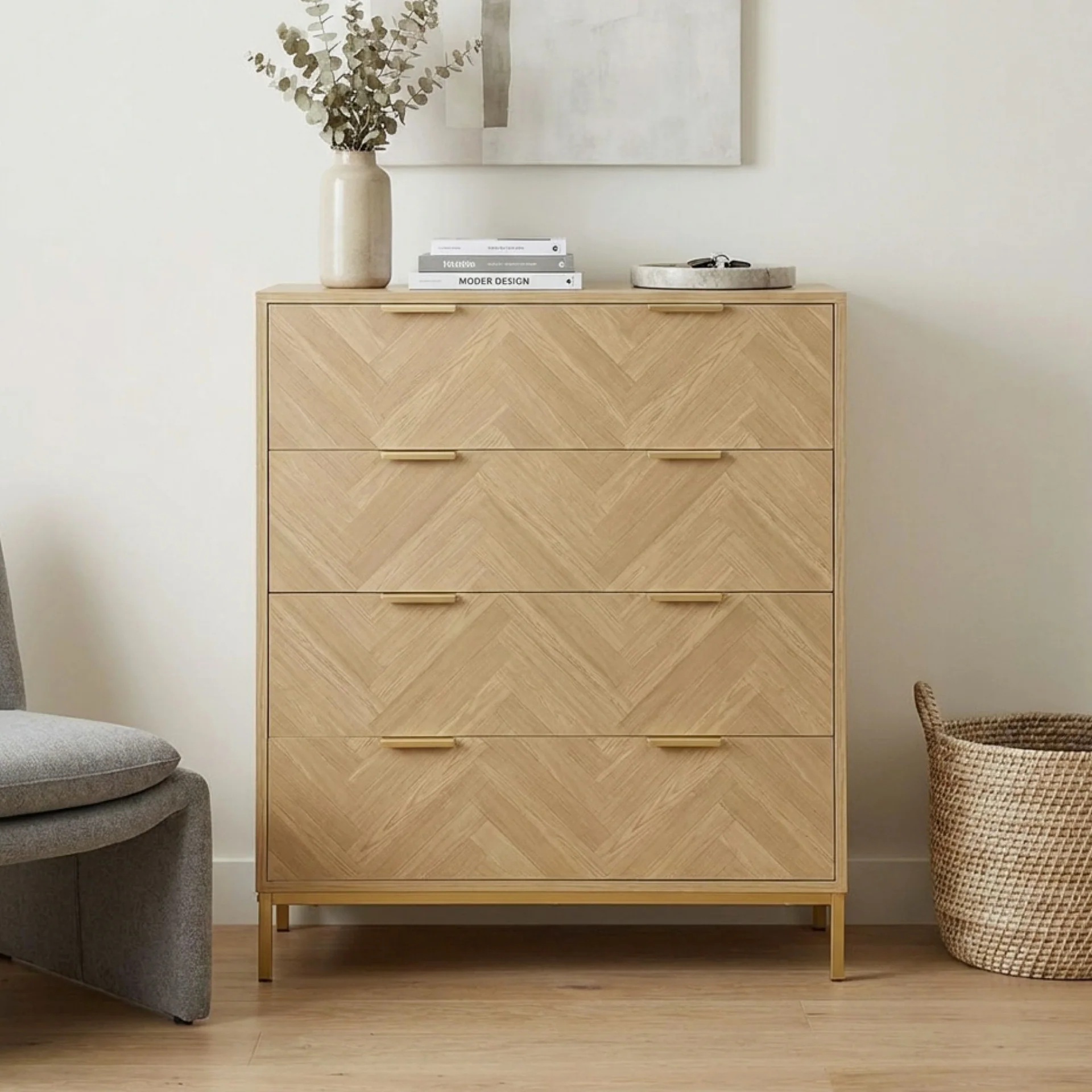 Mesa 4 Drawers Tallboy - Natural