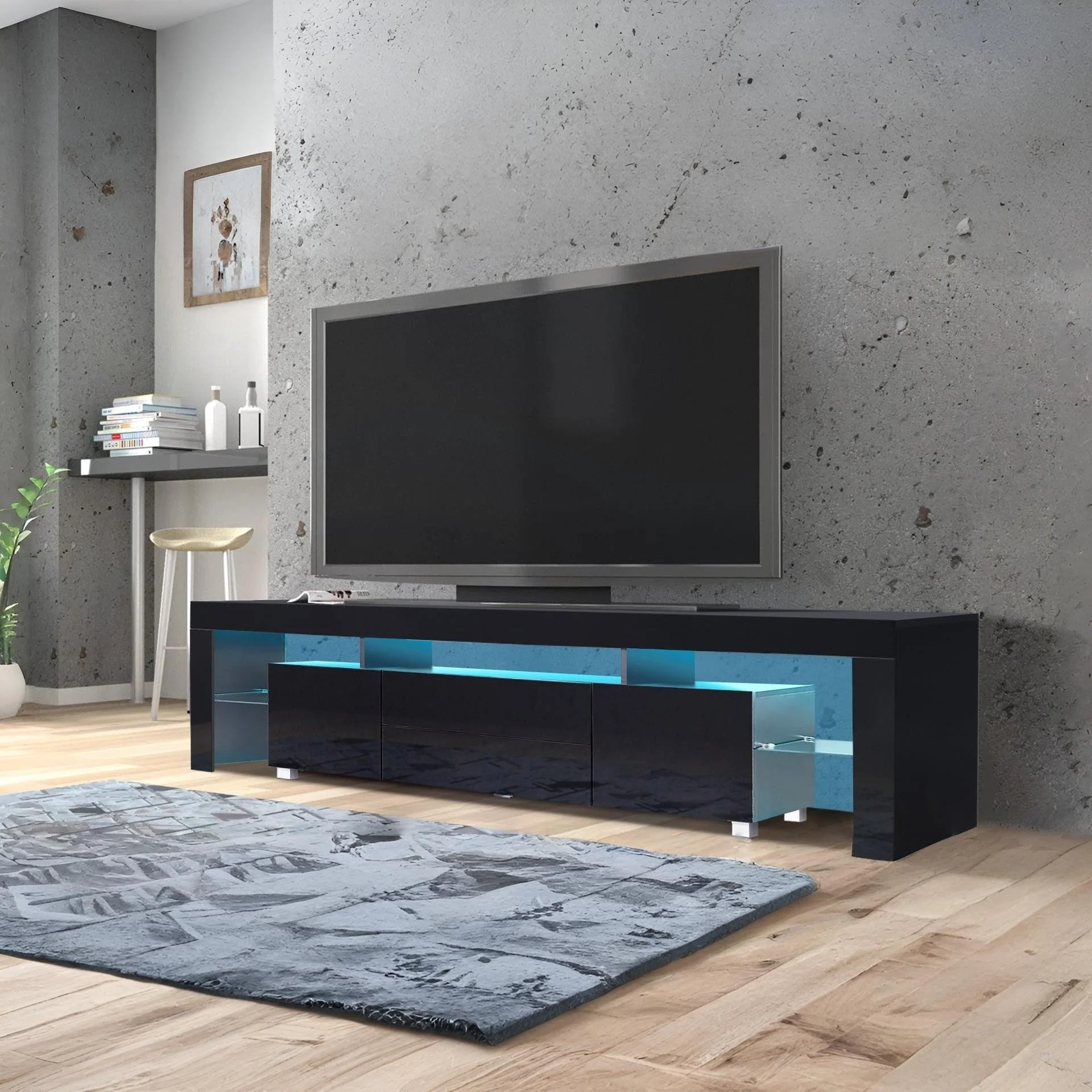 Micco 2m LED Entertainment Unit - Black - Image 7