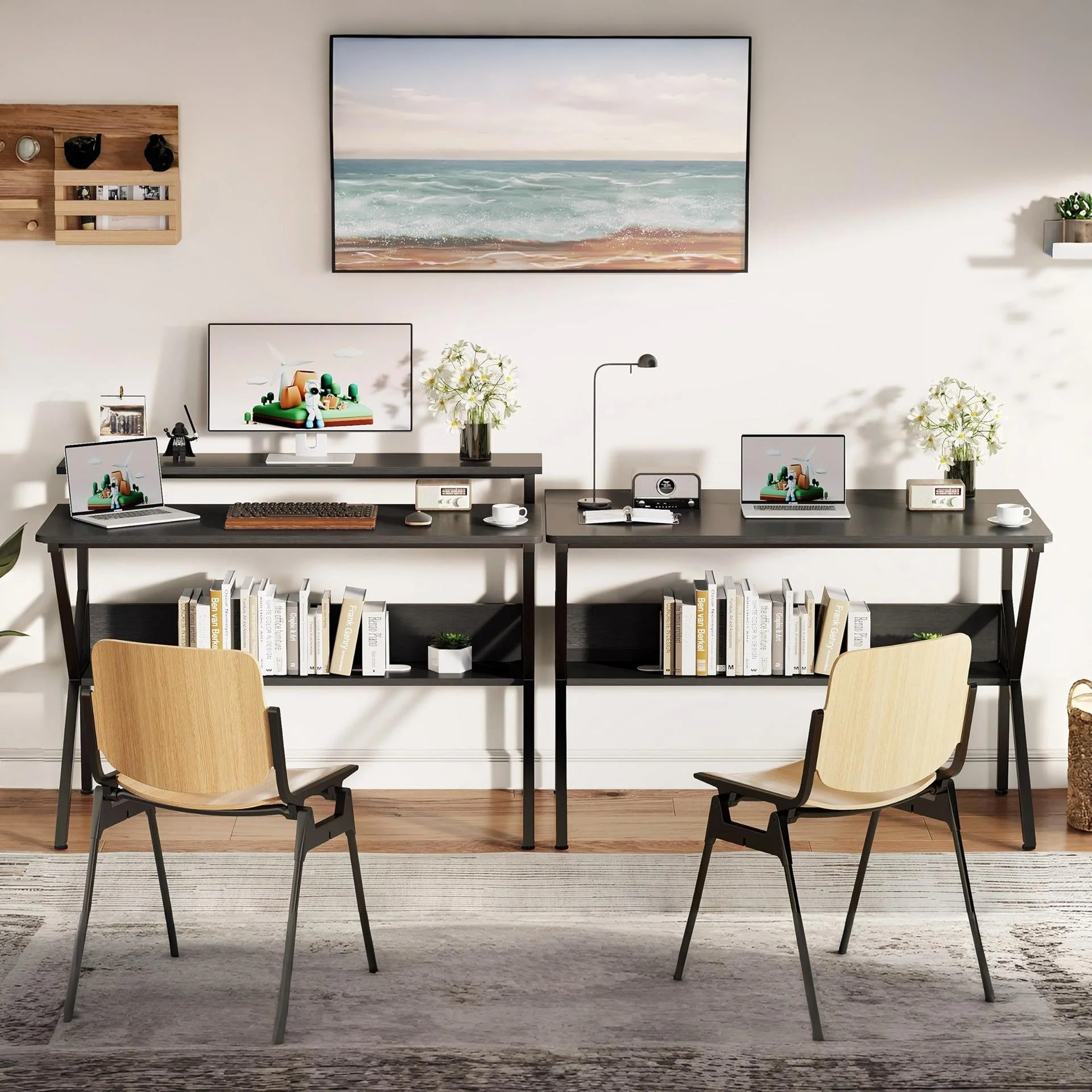 Michael 100cm Computer Desk Study Table - Black - Image 3