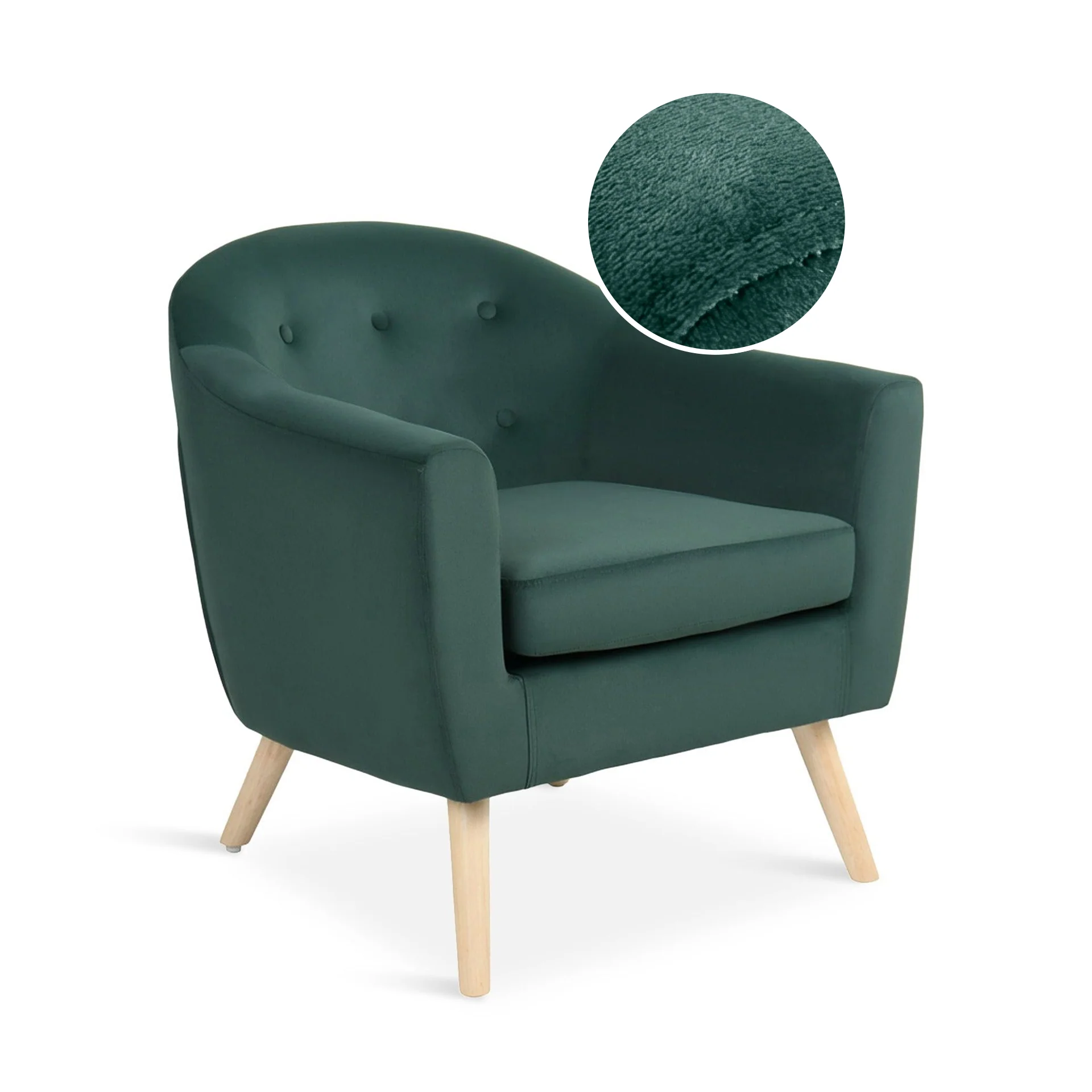 Millo Velvet Armchair - Dark Green - Image 10