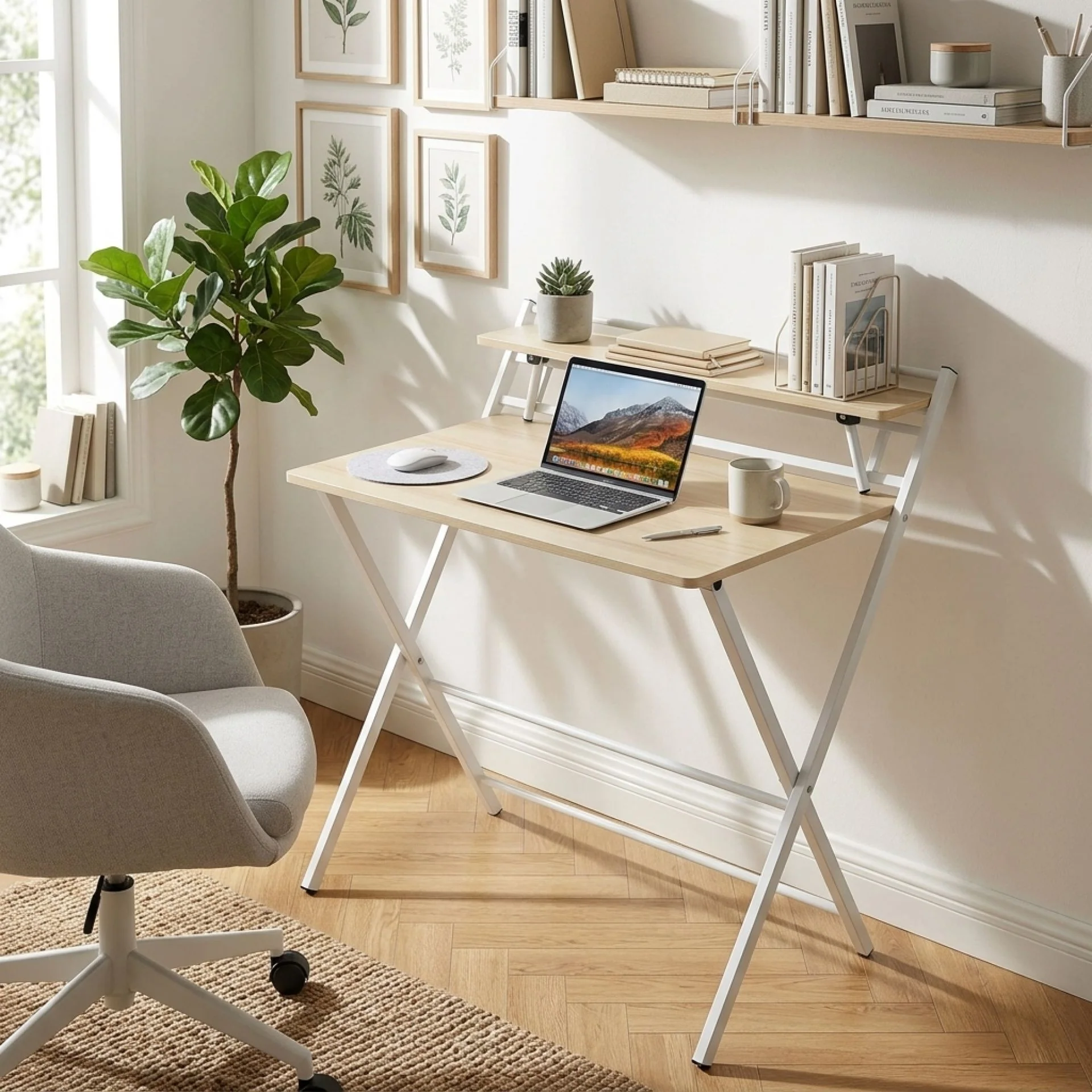 Milo 80cm Foldable Computer Desk - Oak