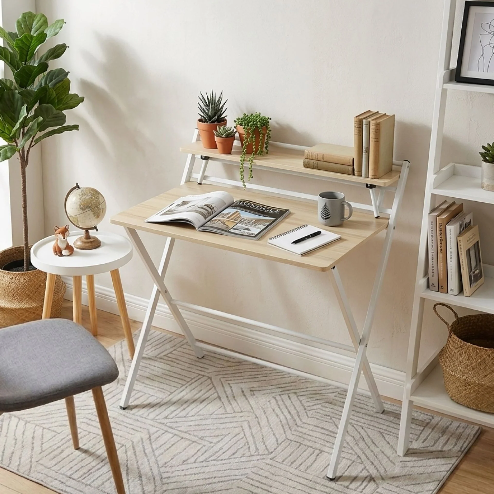 Milo 80cm Foldable Computer Desk - Oak - Image 3