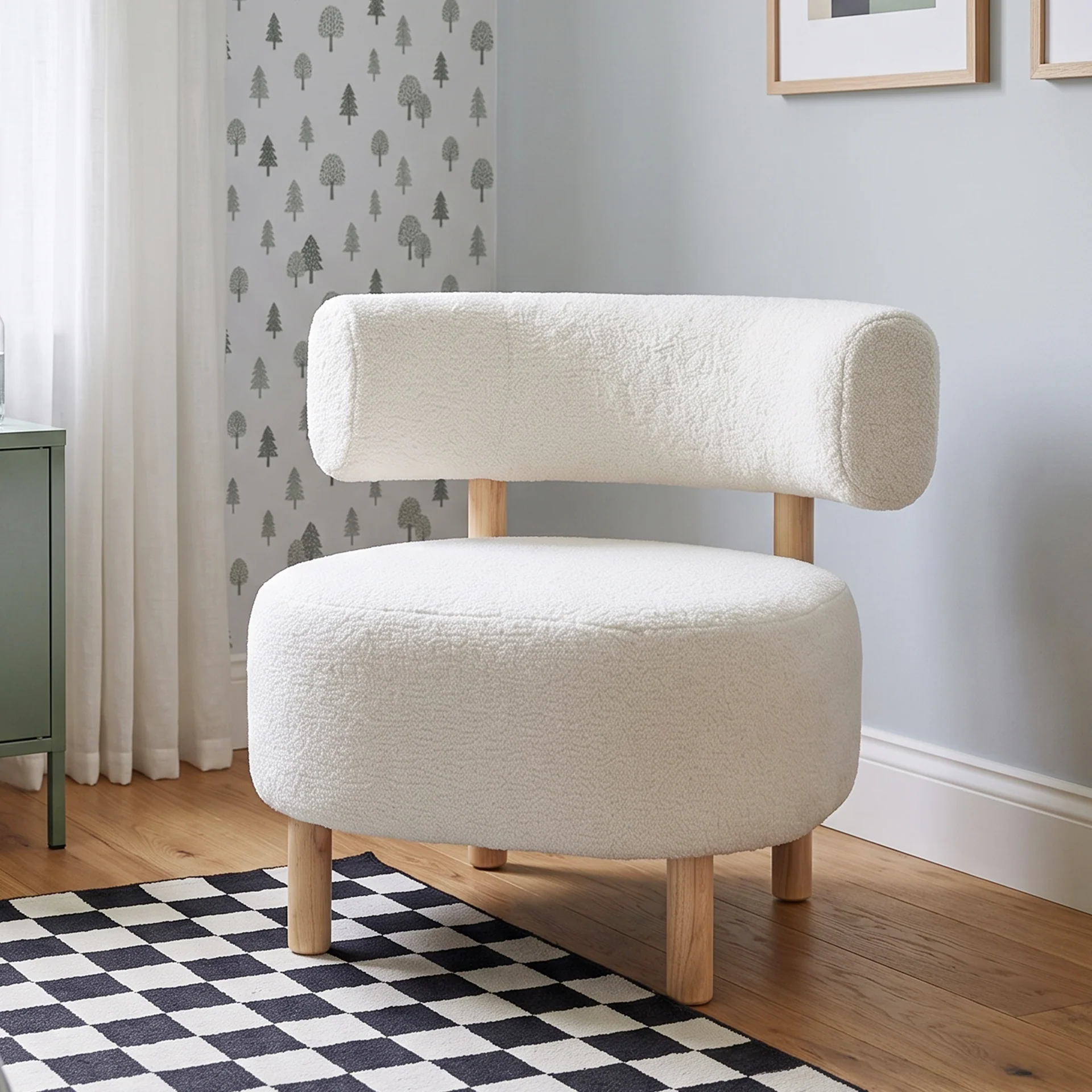 Milo Boucle Armchair - White
