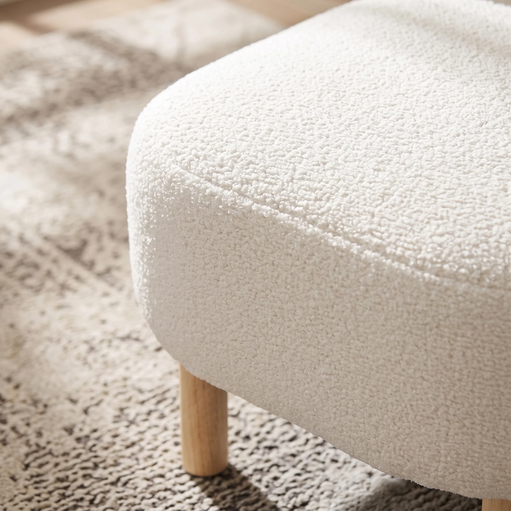 Milo Boucle Armchair - White - Image 6