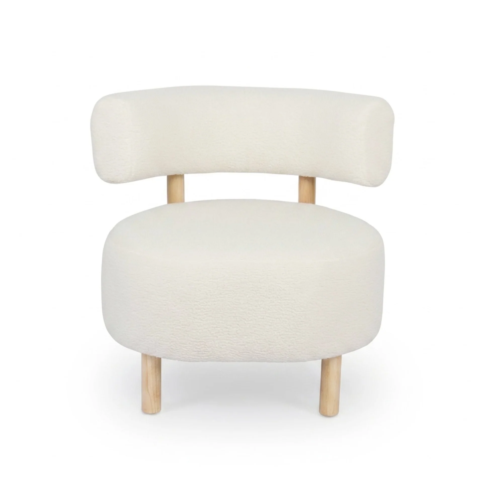 Milo Boucle Armchair - White - Image 8