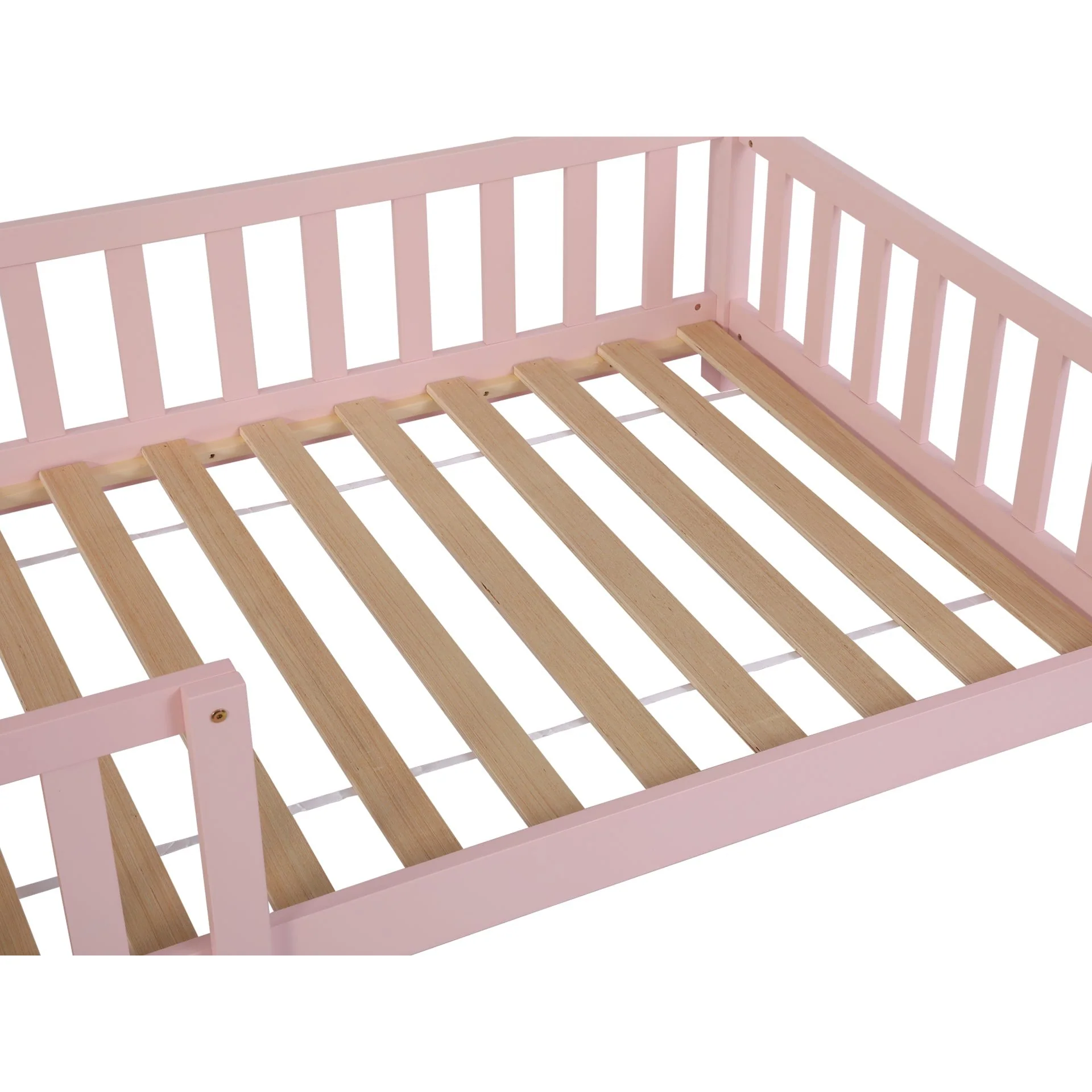 Minto Single Wooden House Bed Frame - Pink - Image 12