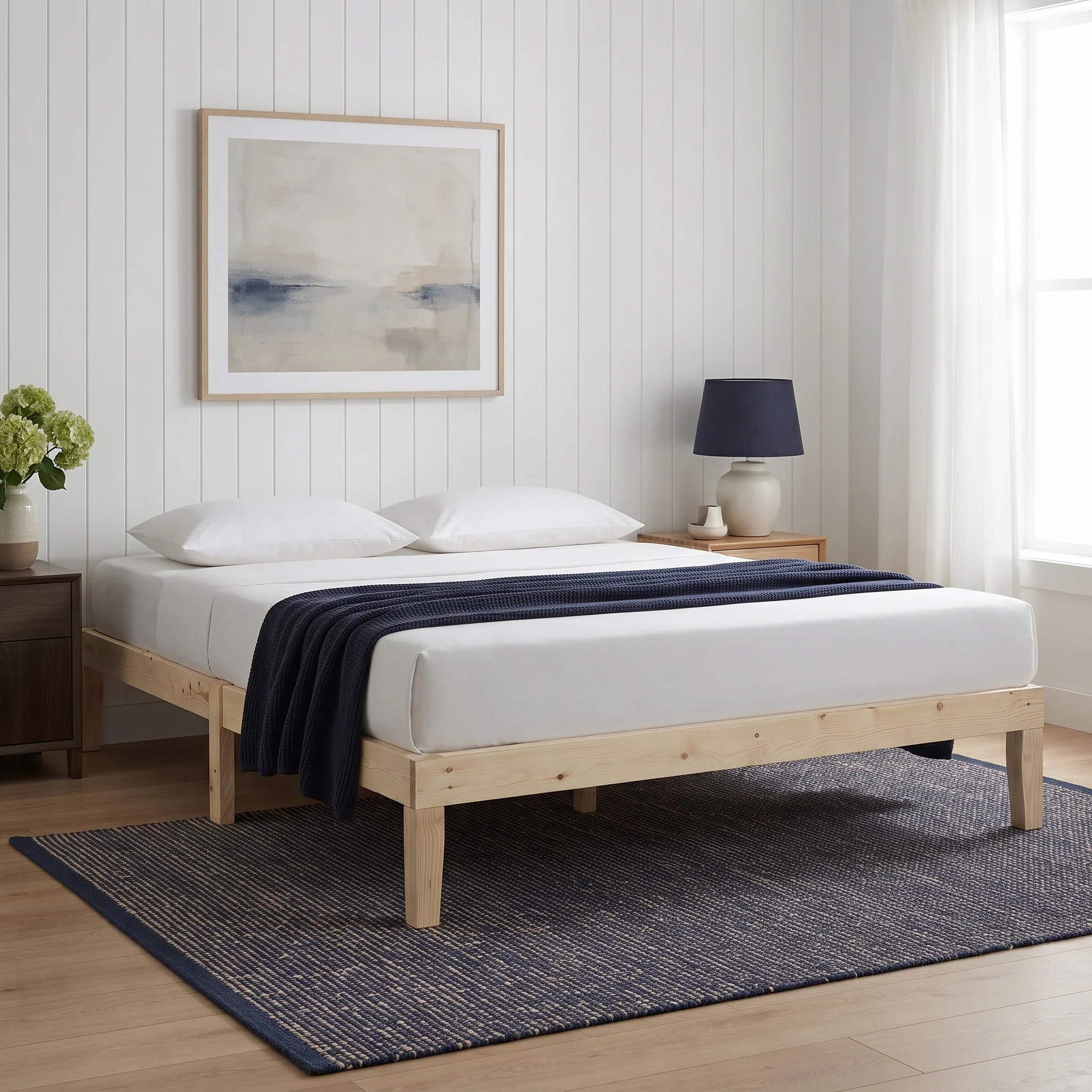 Miro Queen Wooden Bed Frame - Natural