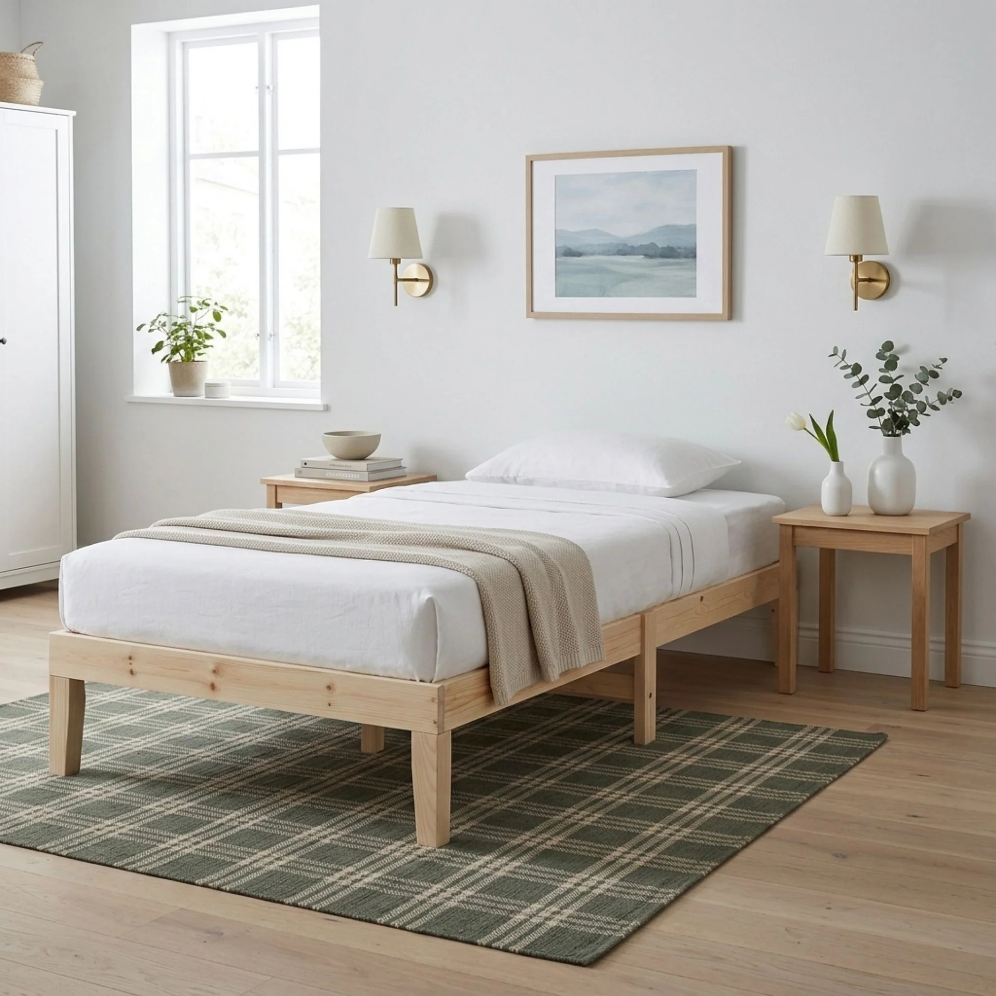 Miro Single Wooden Bed Frame - Natural - Image 4