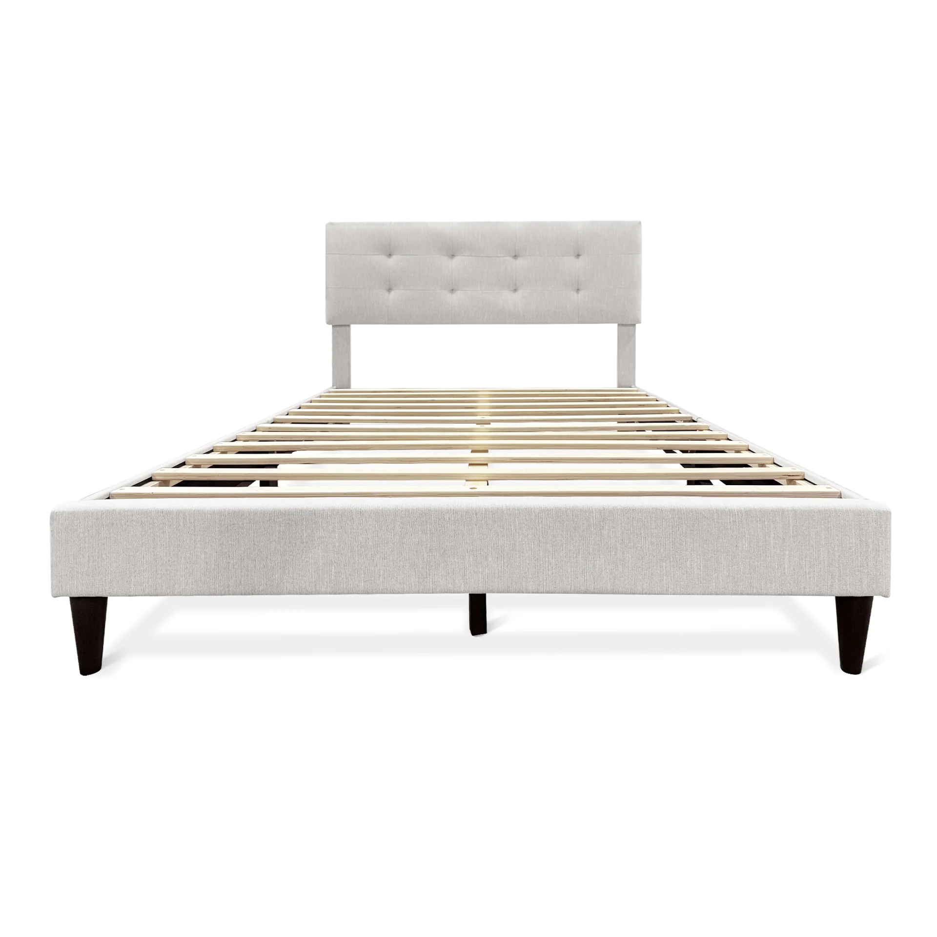 Mitre Double Fabric Bed Frame - Stone - Image 10