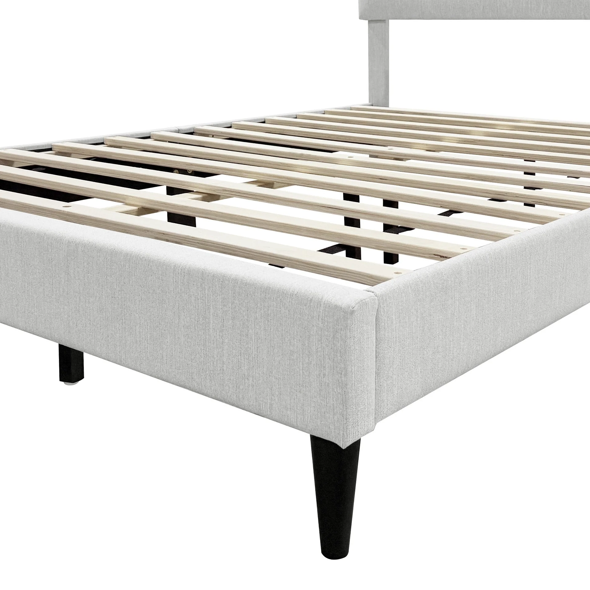 Mitre Double Fabric Bed Frame - Stone - Image 12