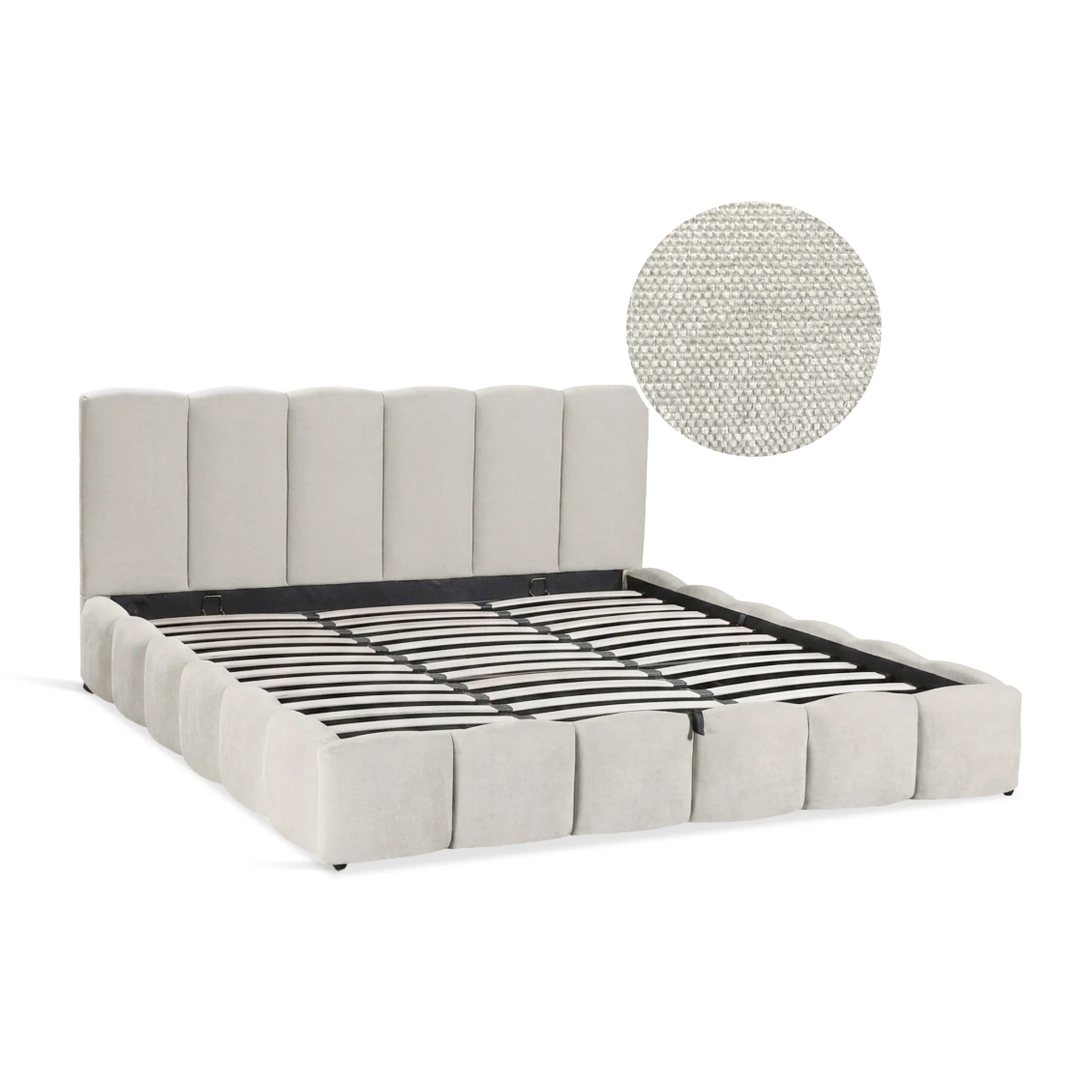 Modu Super King Gas Lift Bed Frame - Beige - Image 8