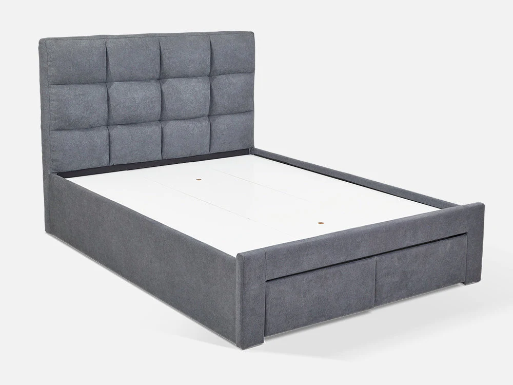 MUSALA Queen Bed Frame with Storage - DARK GREY - Image 4