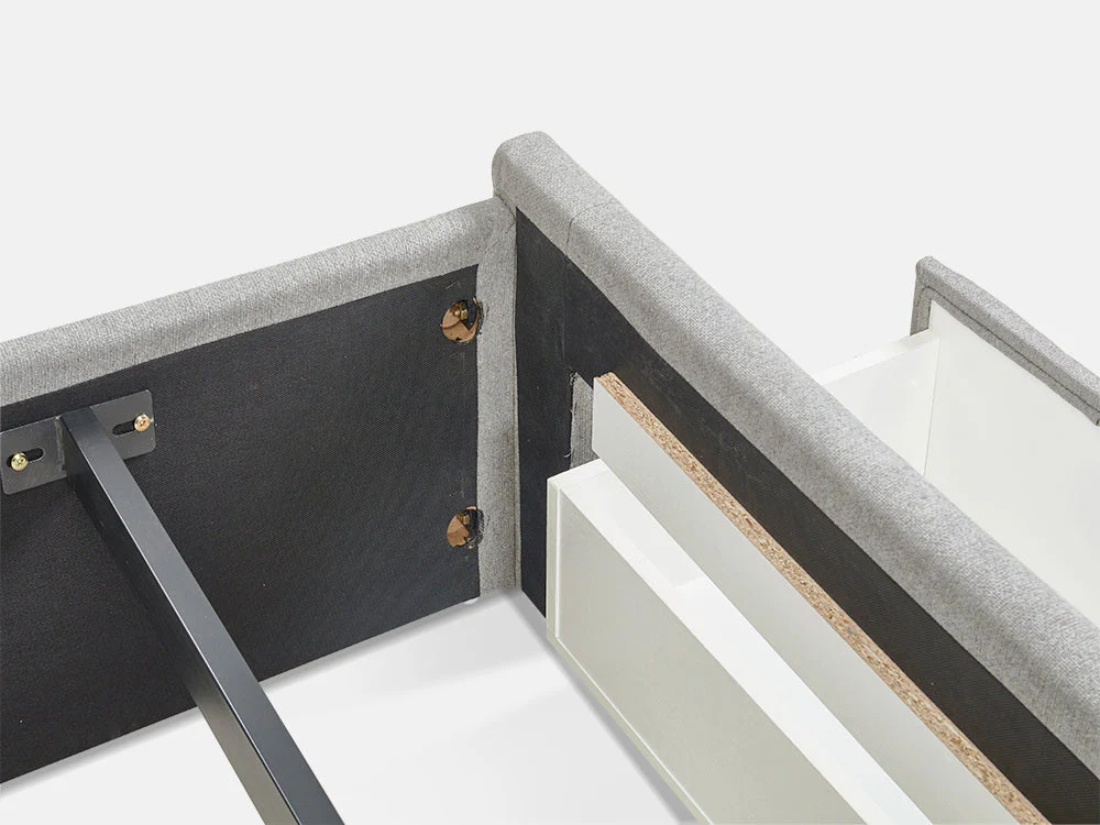 MUSALA Queen Bed Frame with Storage - LIGHT GREY - Image 10