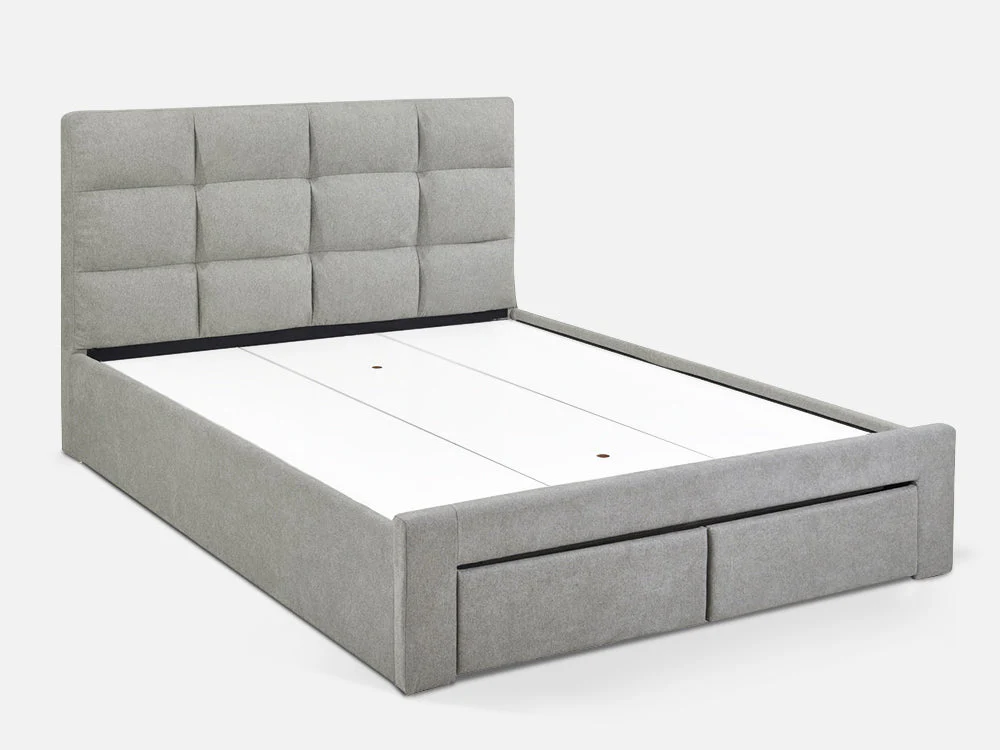MUSALA Queen Bed Frame with Storage - LIGHT GREY - Image 3