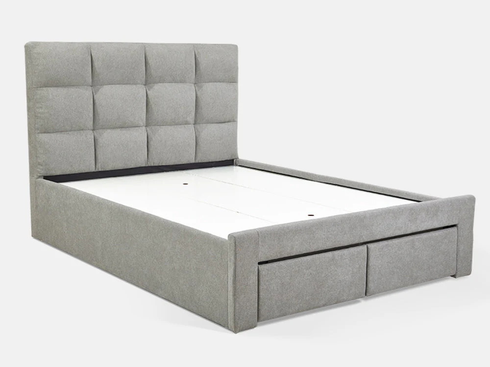 MUSALA Queen Bed Frame with Storage - LIGHT GREY - Image 4