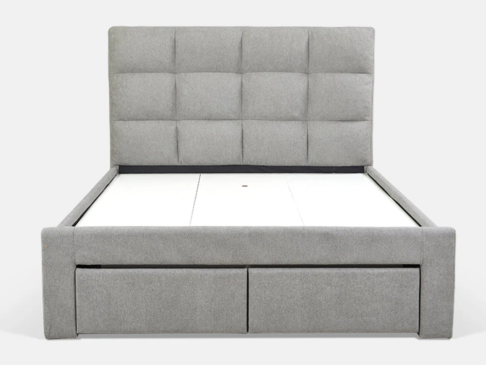 MUSALA Queen Bed Frame with Storage - LIGHT GREY - Image 5