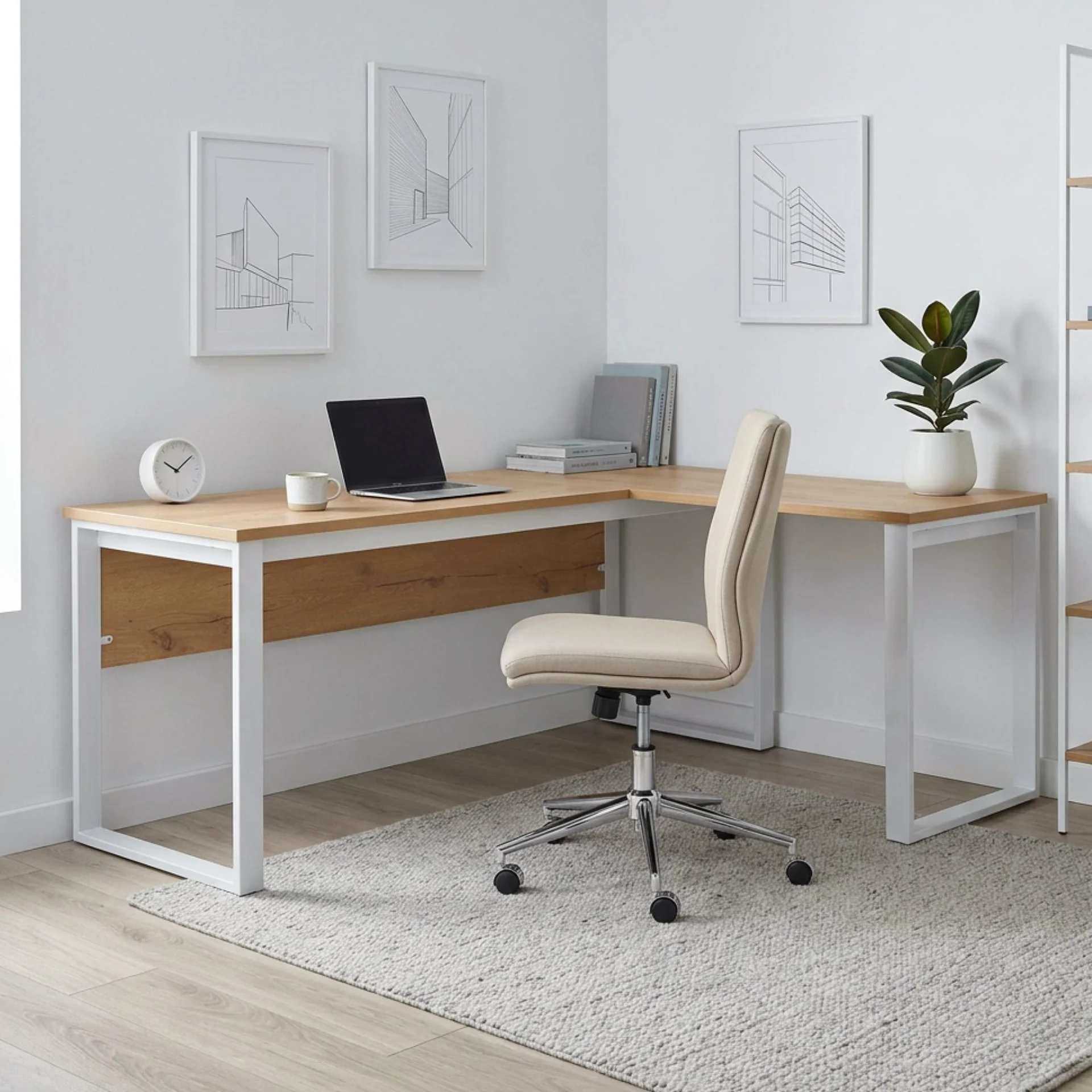 Nakia Computer Corner Desk - Oak - Image 2