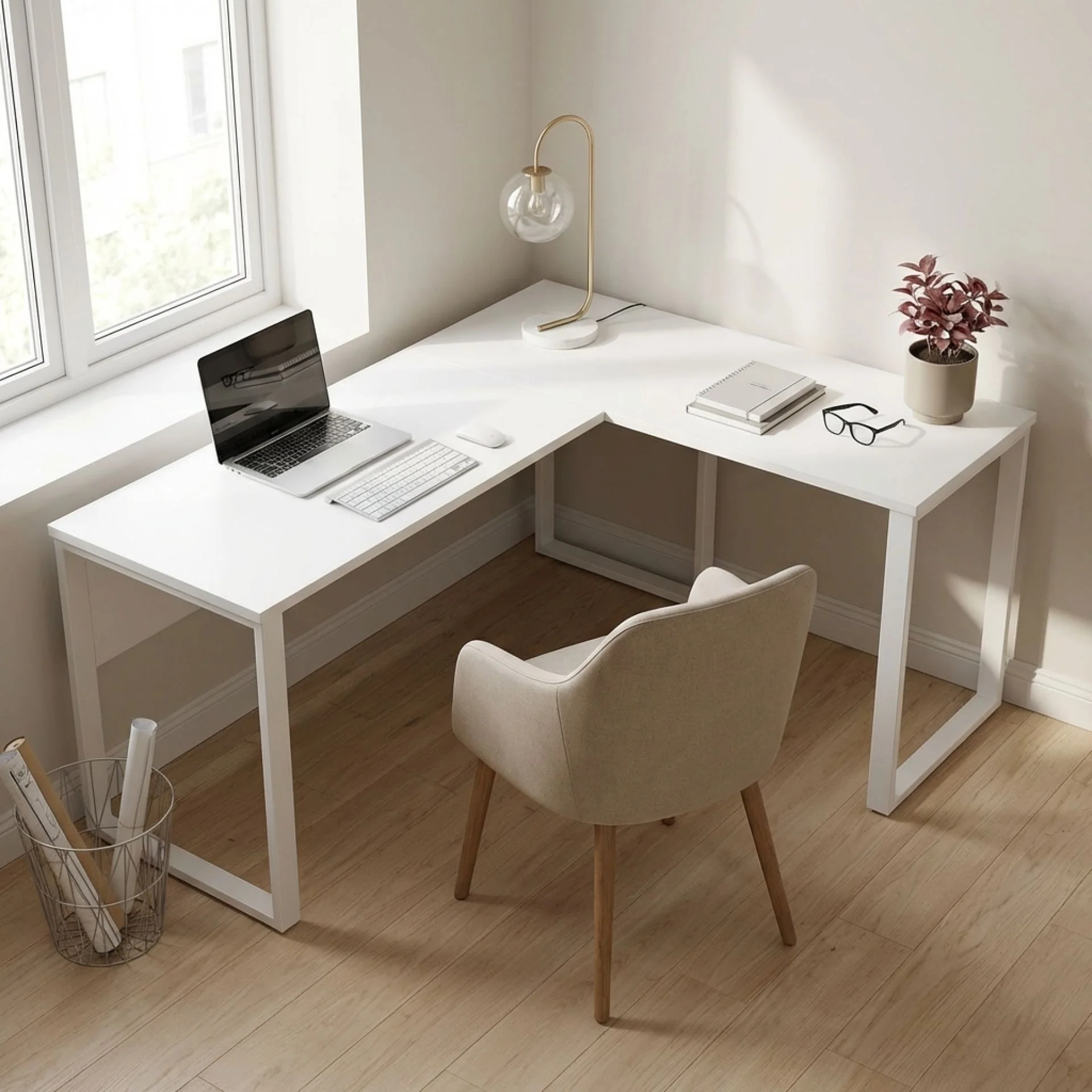 Nakia Computer Corner Desk - White - Image 6