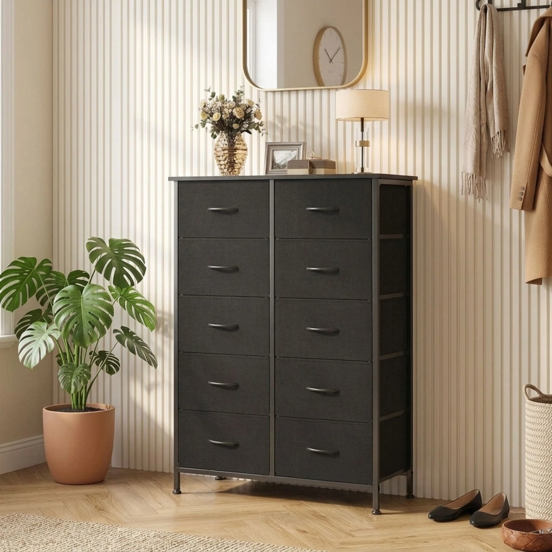 Natalia 10 Drawers Tallboy - Dark Grey - Image 5