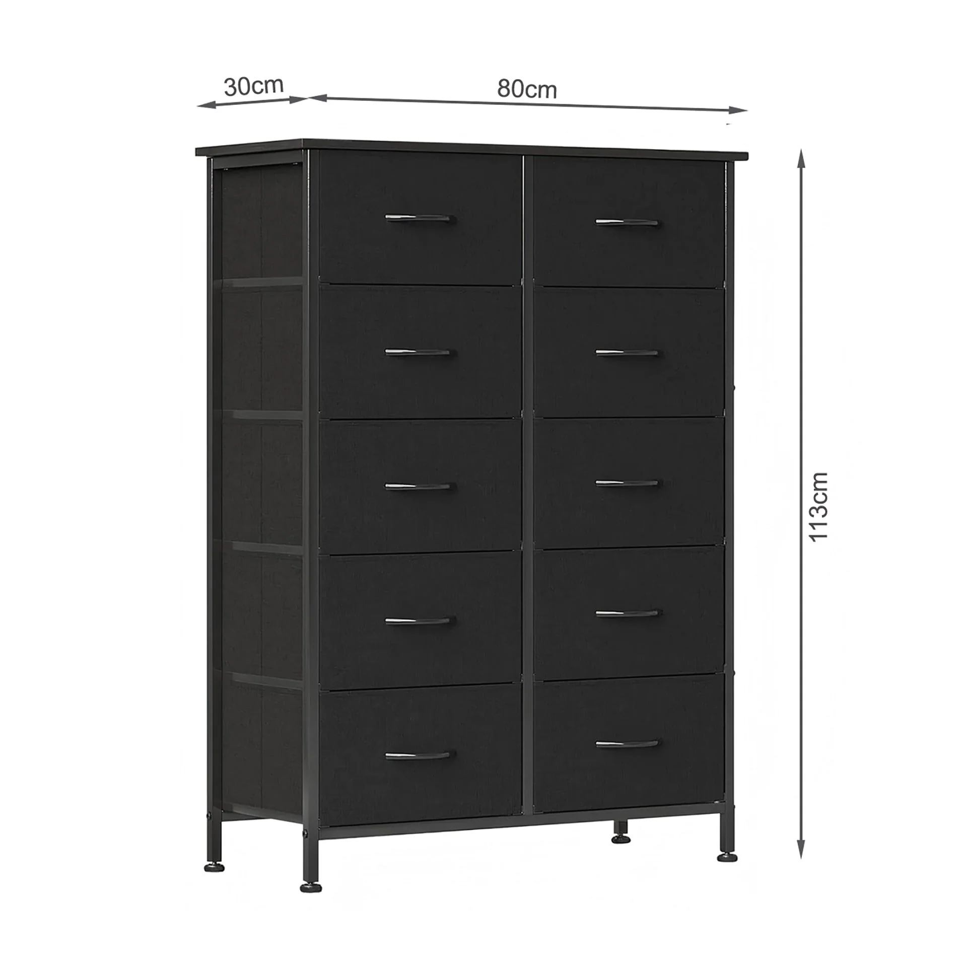 Natalia 10 Drawers Tallboy - Dark Grey - Image 9