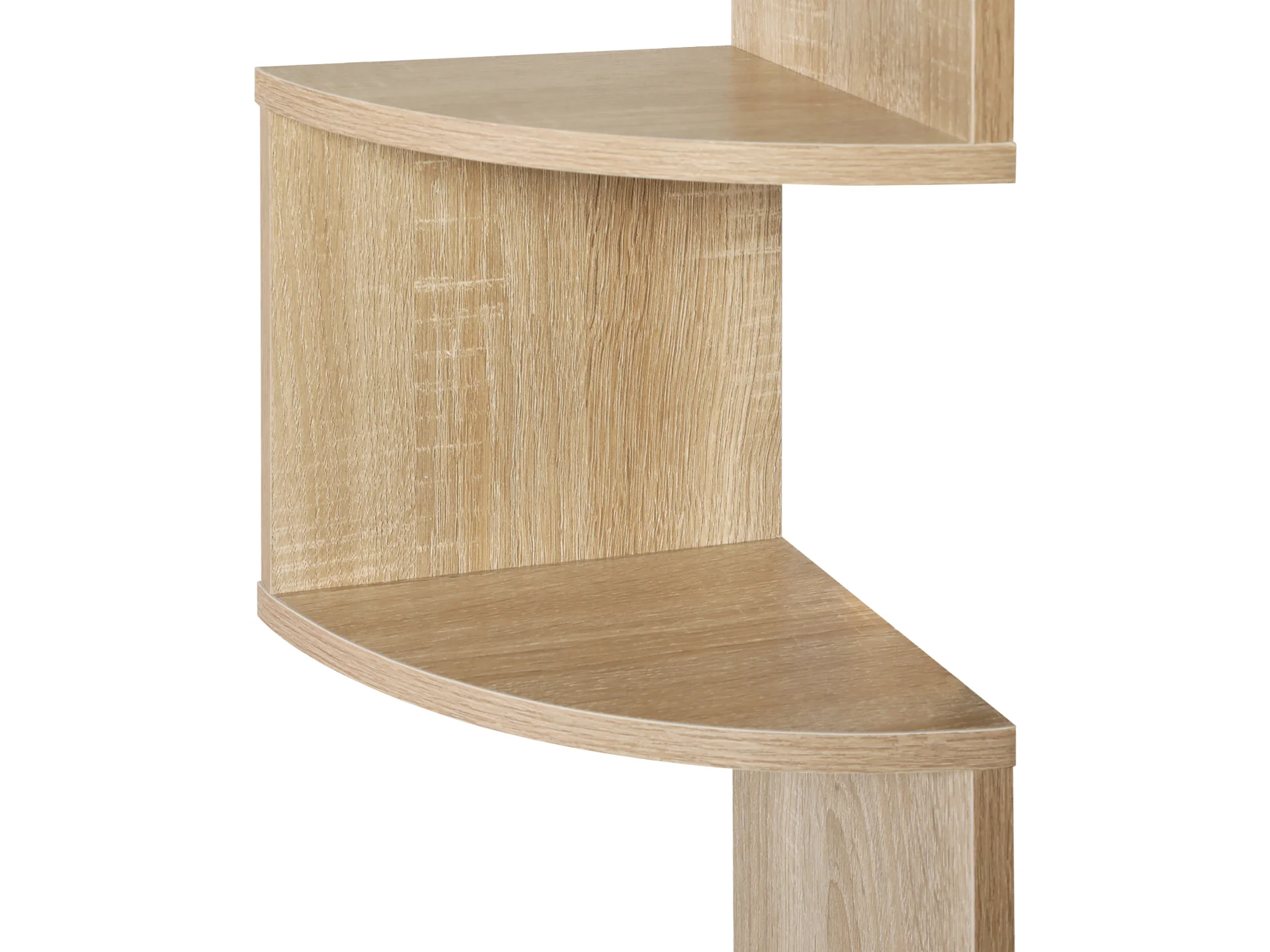 Nemi 5-Tier Wall Mounted Corner Shelf - Oak - Image 3