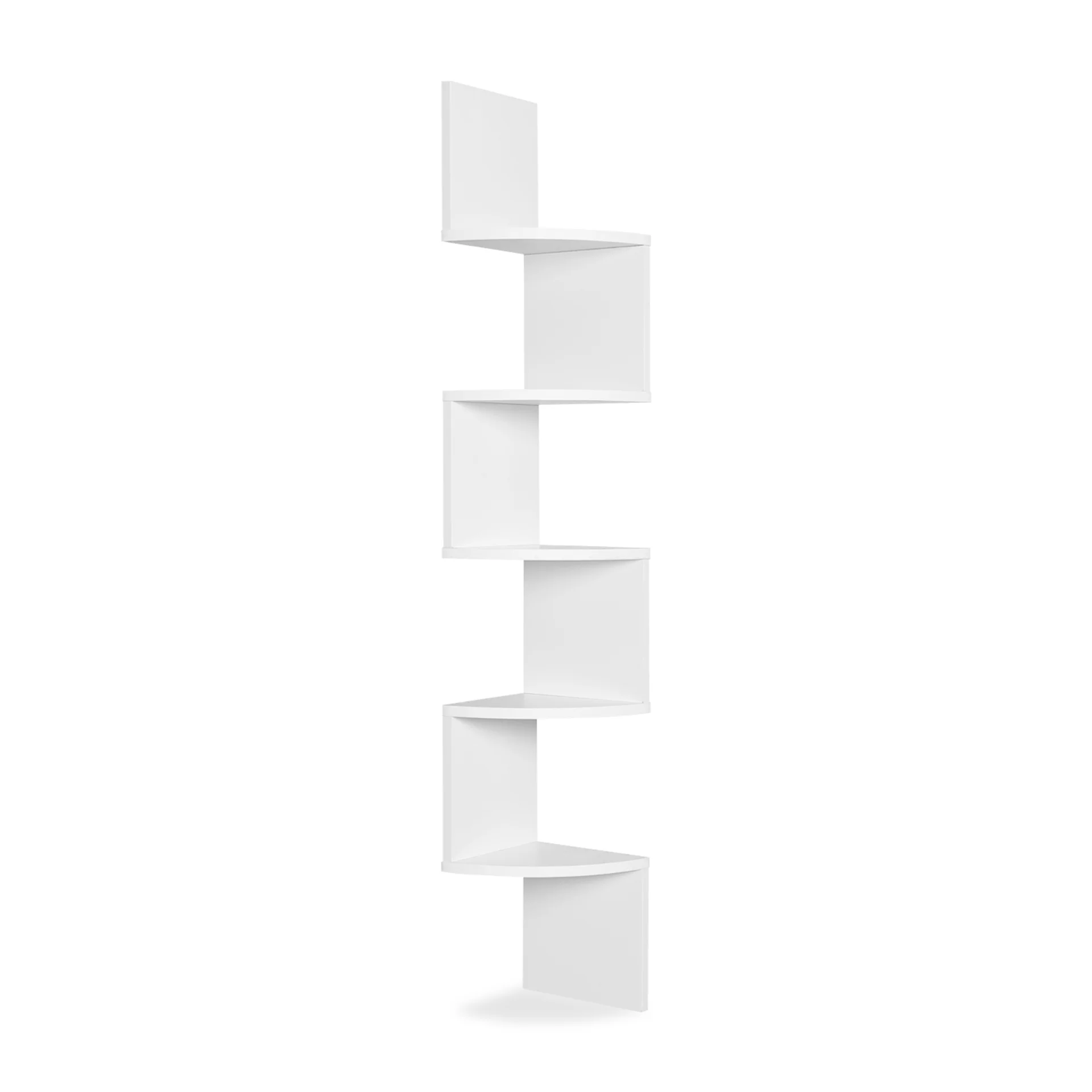 Nemi 5-Tier Wall Mounted Corner Shelf - White - Image 7
