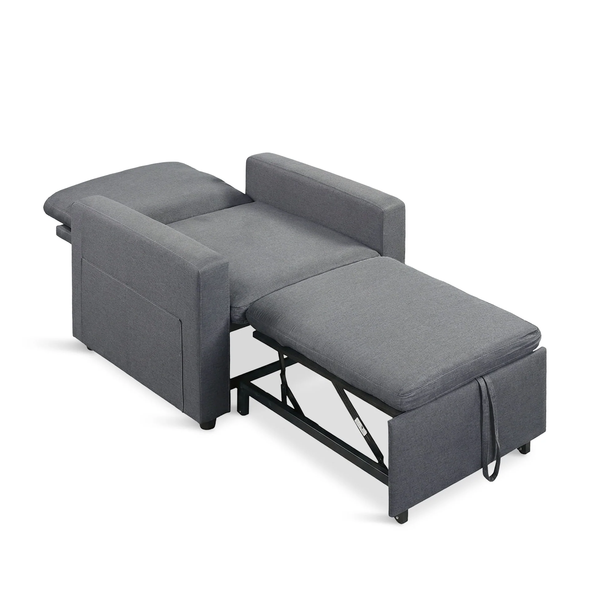 Nest Linen 1 Seater Sofa Bed - Dark Grey - Image 16
