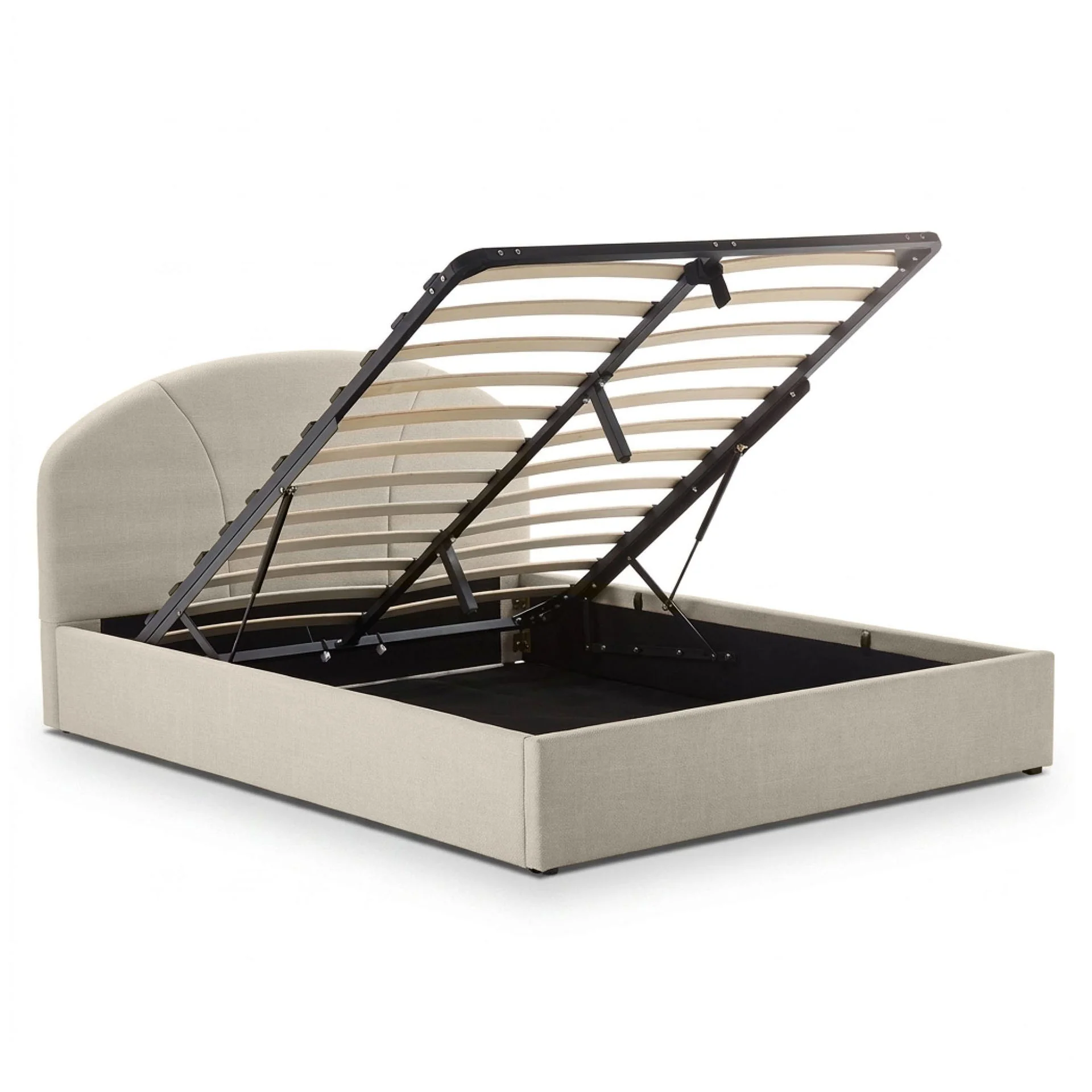 Nestly Queen Gas Lift Bed Frame - Linen Light Gray - Image 10