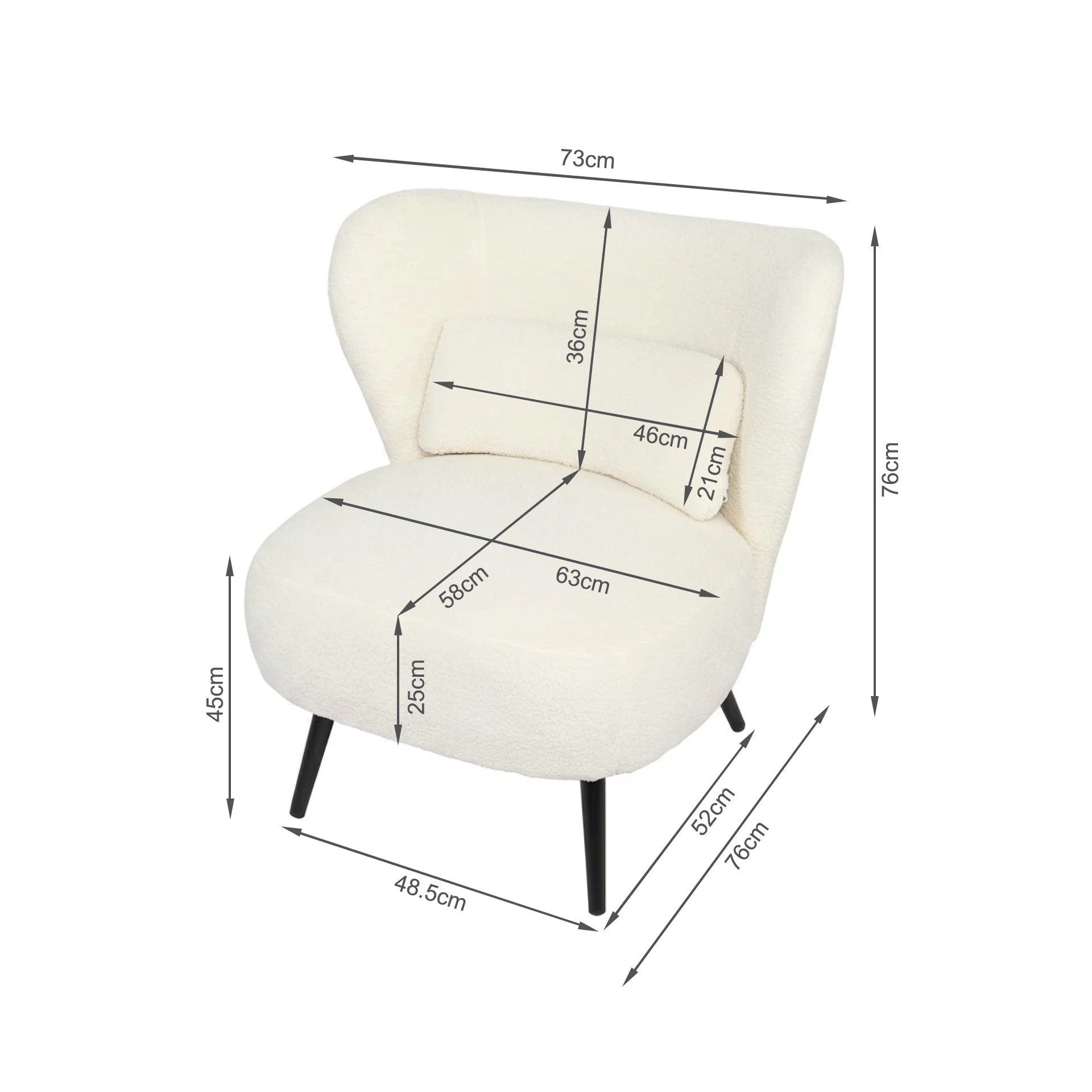Nook Boucle Armchair - White - Image 13