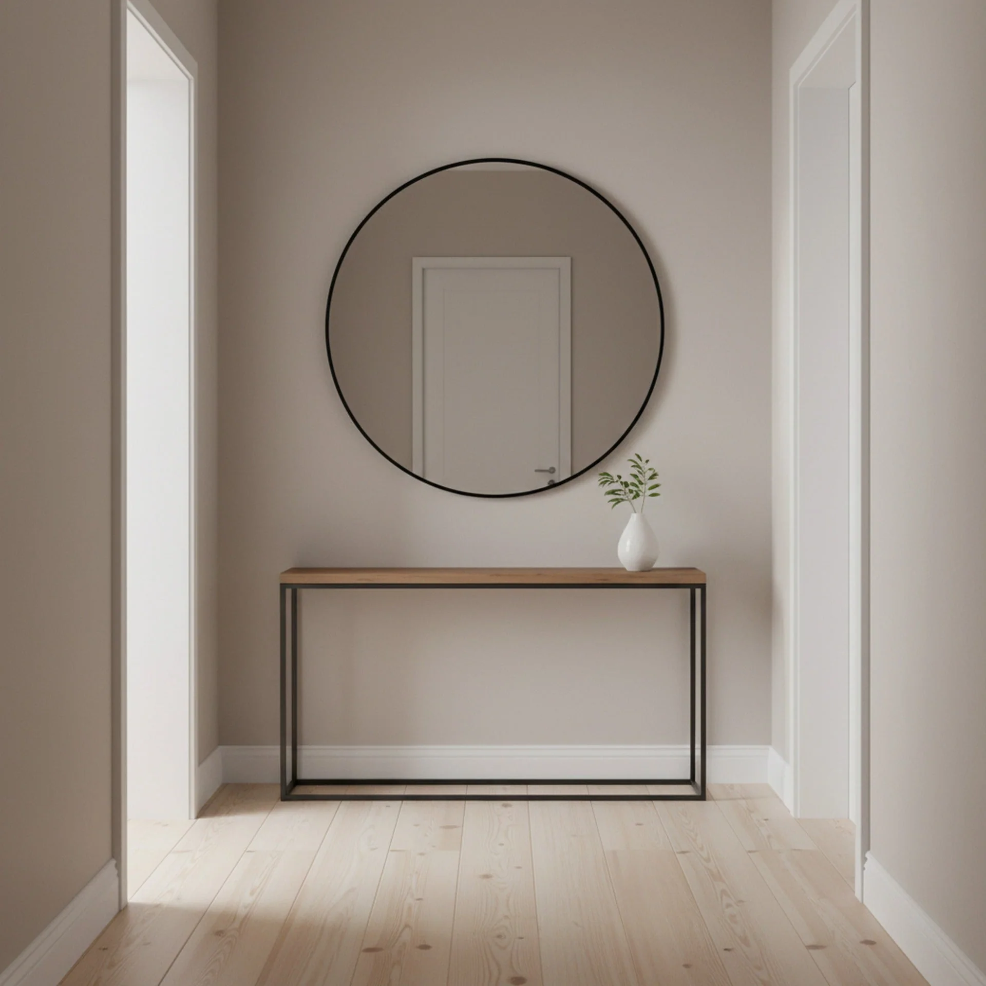 Nova Round Metal Framed Wall Mirror 90cm - Black - Image 6