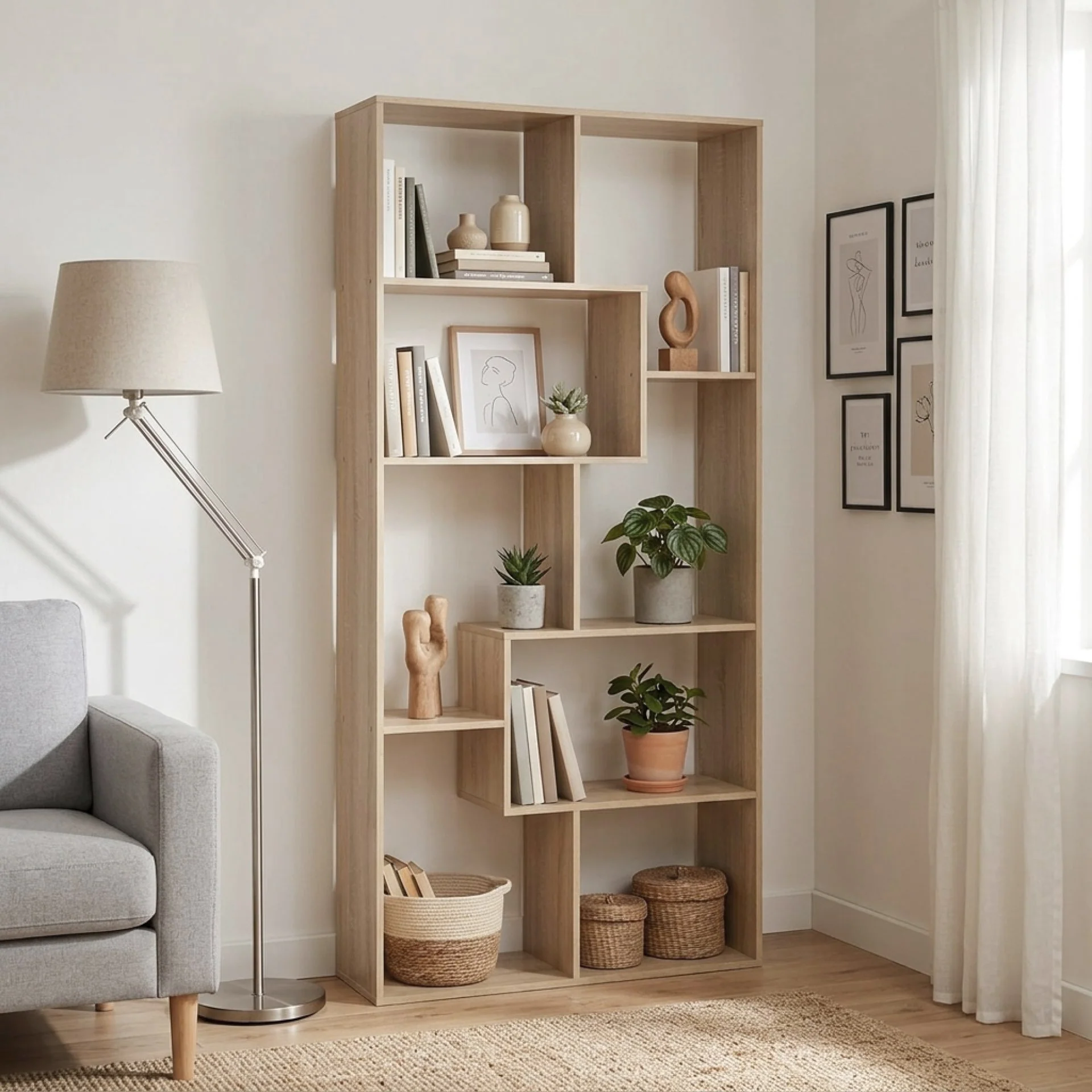 Oakon Bookshelf Display Shelf - Oak