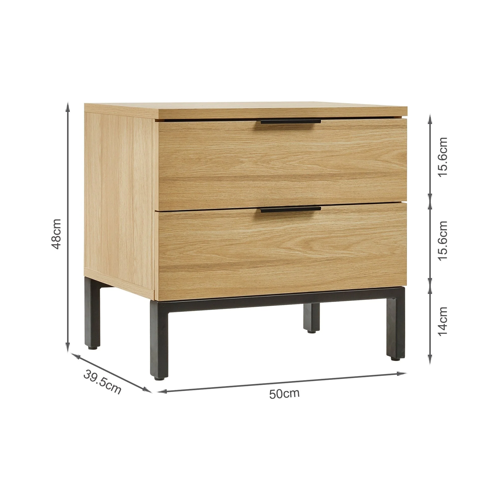 Ocala Wooden Bedside Table - Oak - Image 14