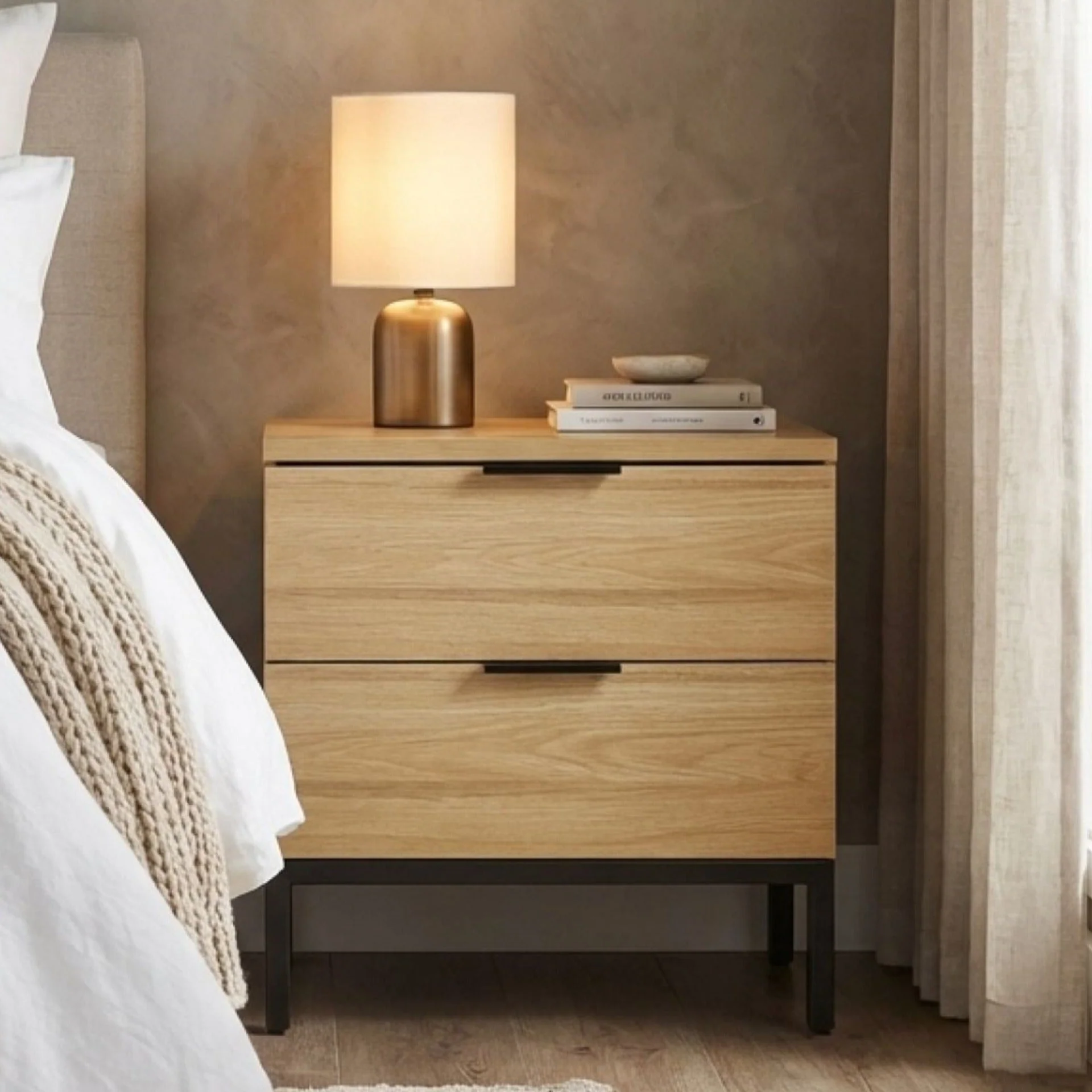 Ocala Wooden Bedside Table - Oak - Image 8