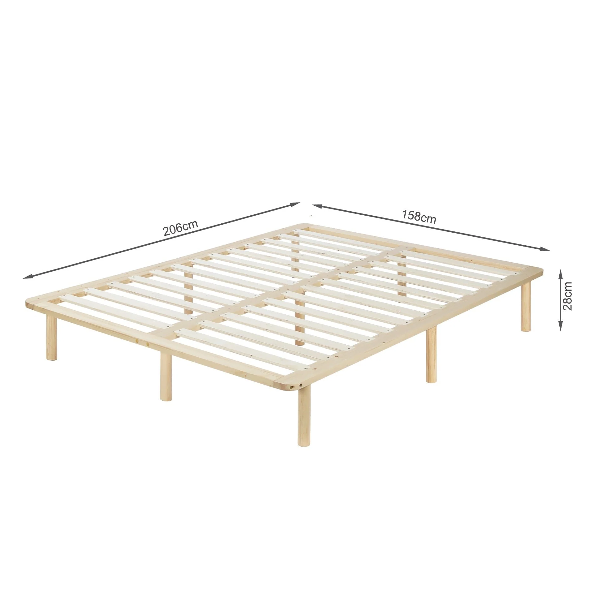 Ohio Queen Wooden Bed Base - Natural - Image 8
