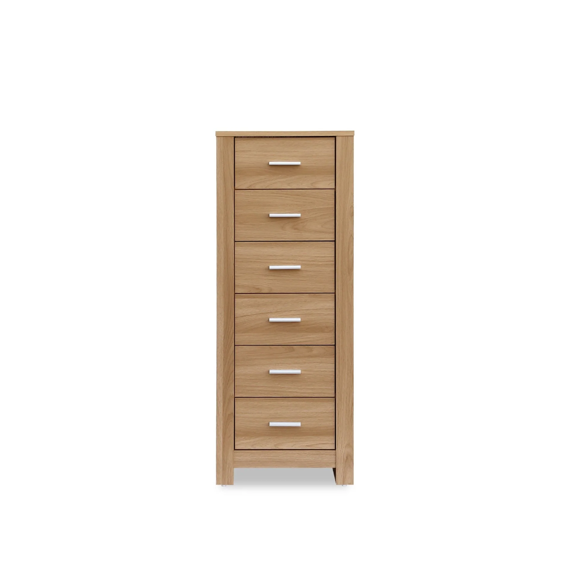 Olsen 6 Drawers Slim Tallboy - Oak - Image 8