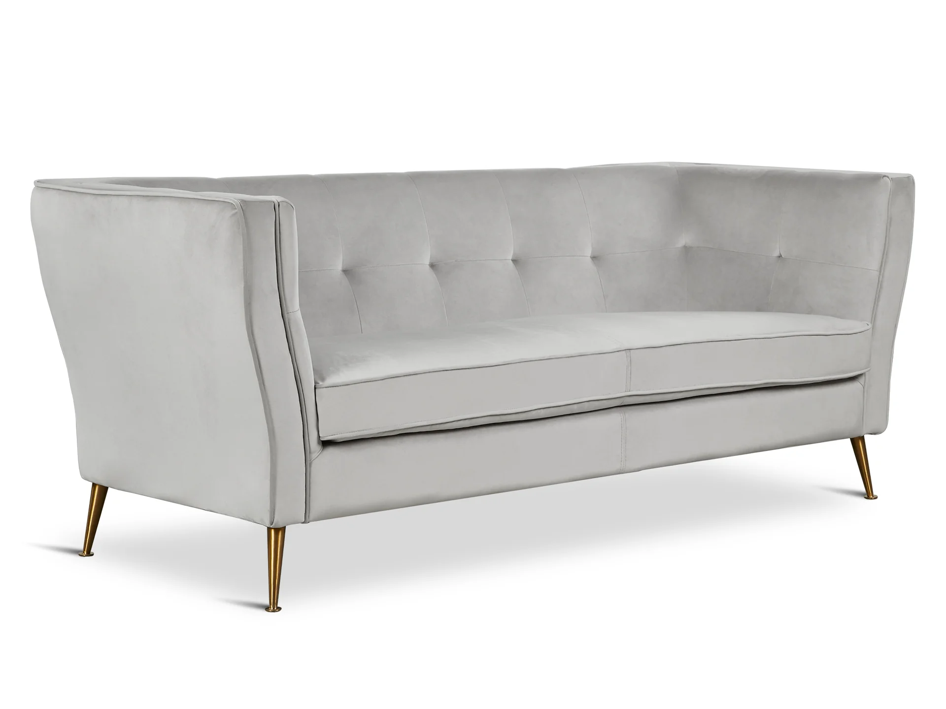 OSLO 3 Seater Velvet Sofa - LIGHT GREY - Image 3