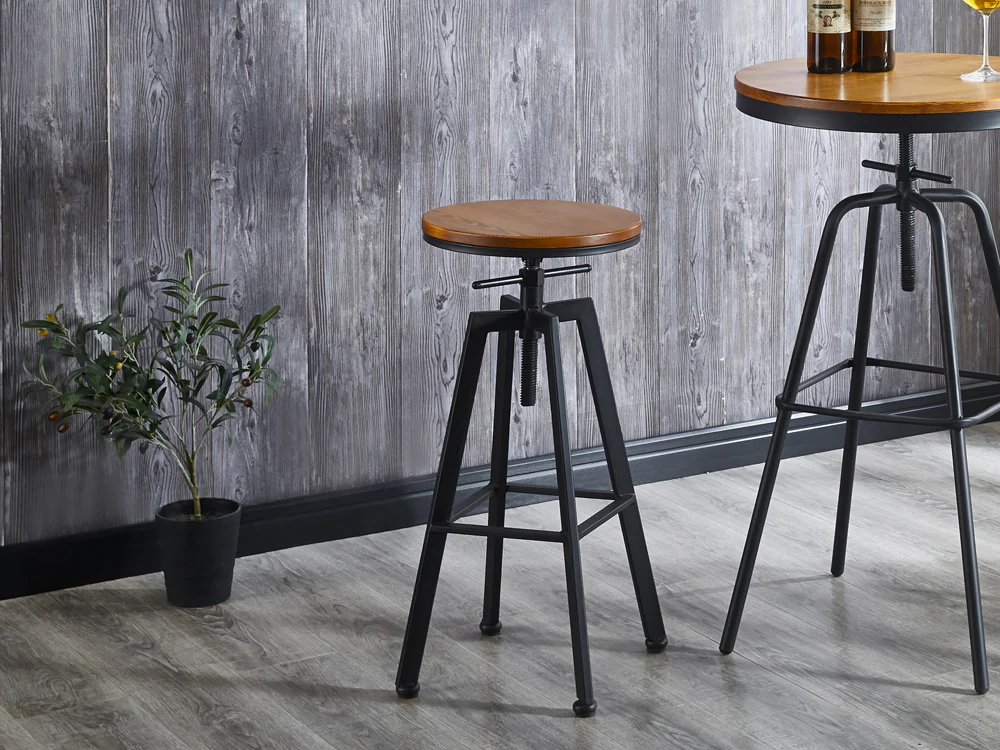 Pax Industrial Swivel Bar Stool - Oak - Image 2