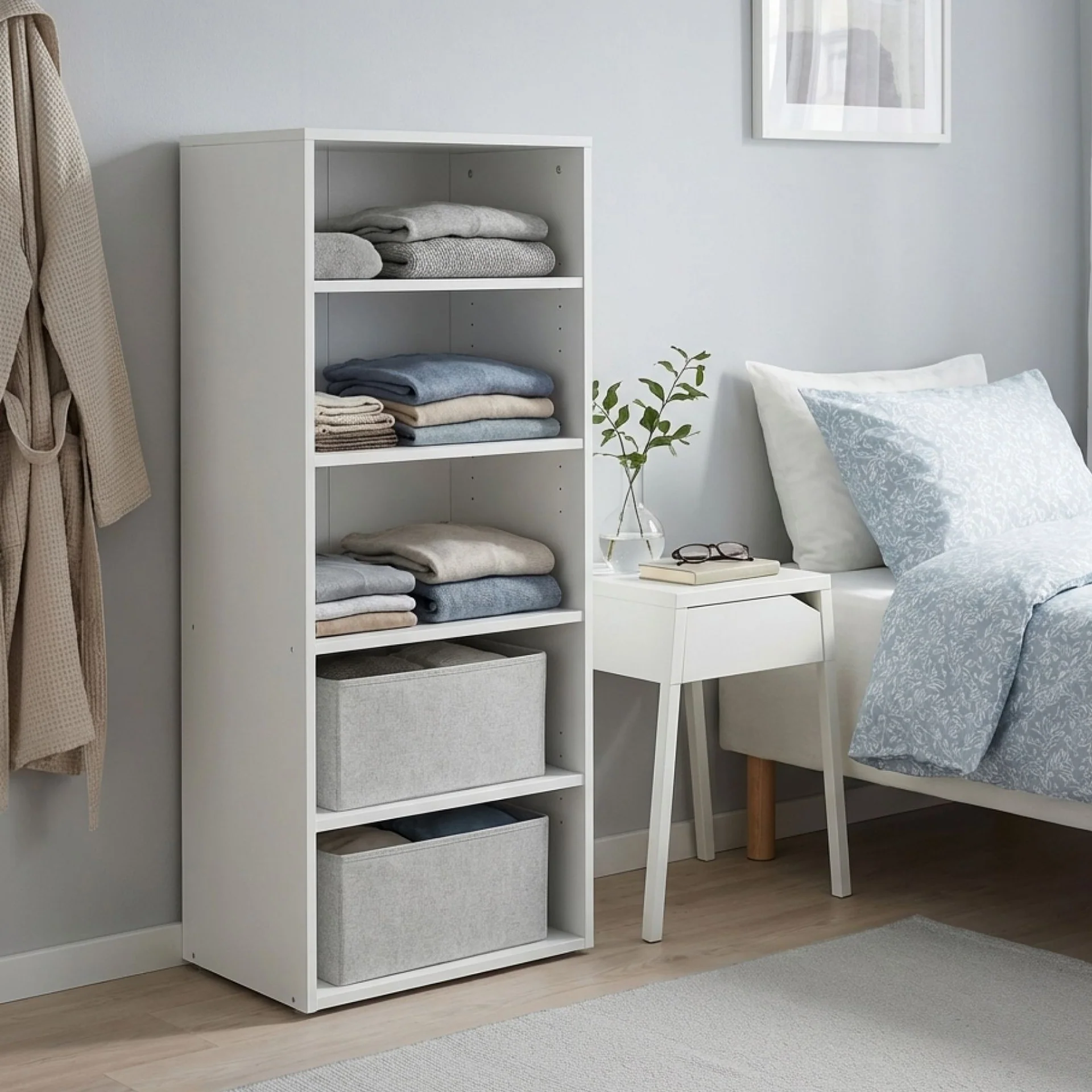 Payette 5 Shelf Wardrobe - White
