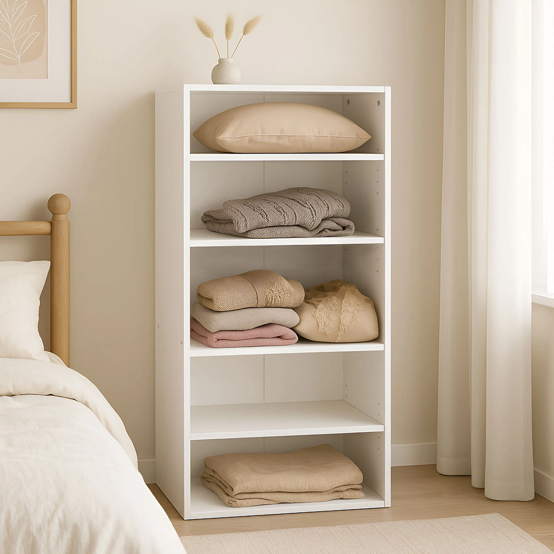 Payette 5 Shelf Wardrobe - White - Image 7