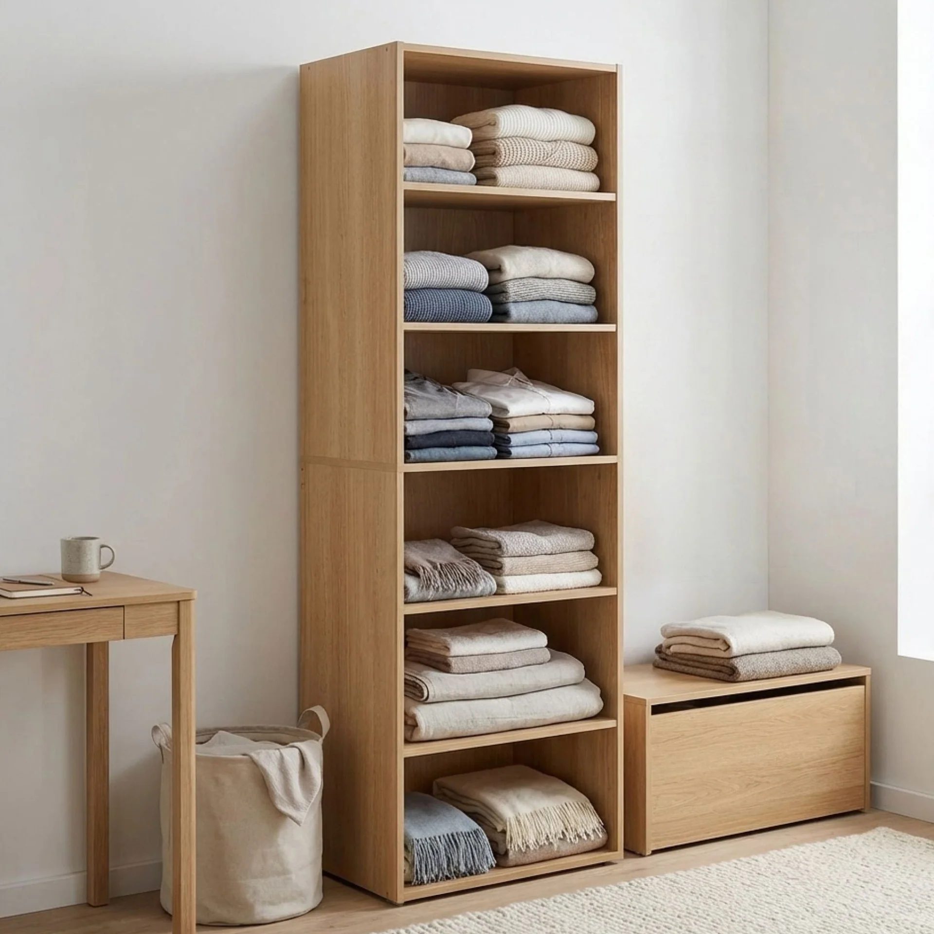 Payette 6 Shelf Wardrobe - Oak